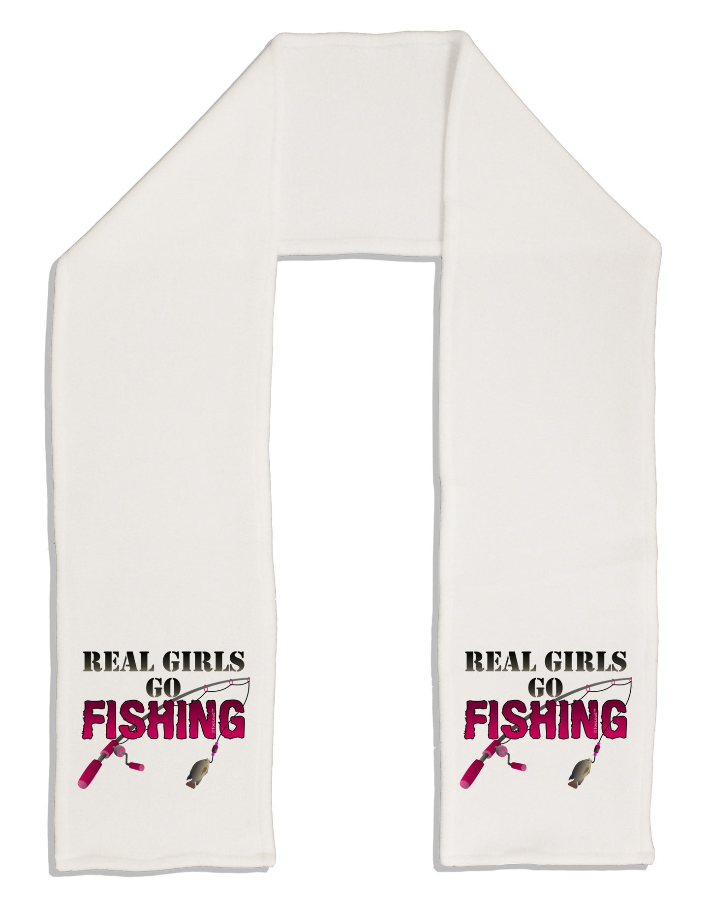 Real Girls Go Fishing Adult Fleece 64" Scarf-TooLoud-White-One-Size-Adult-Davson Sales
