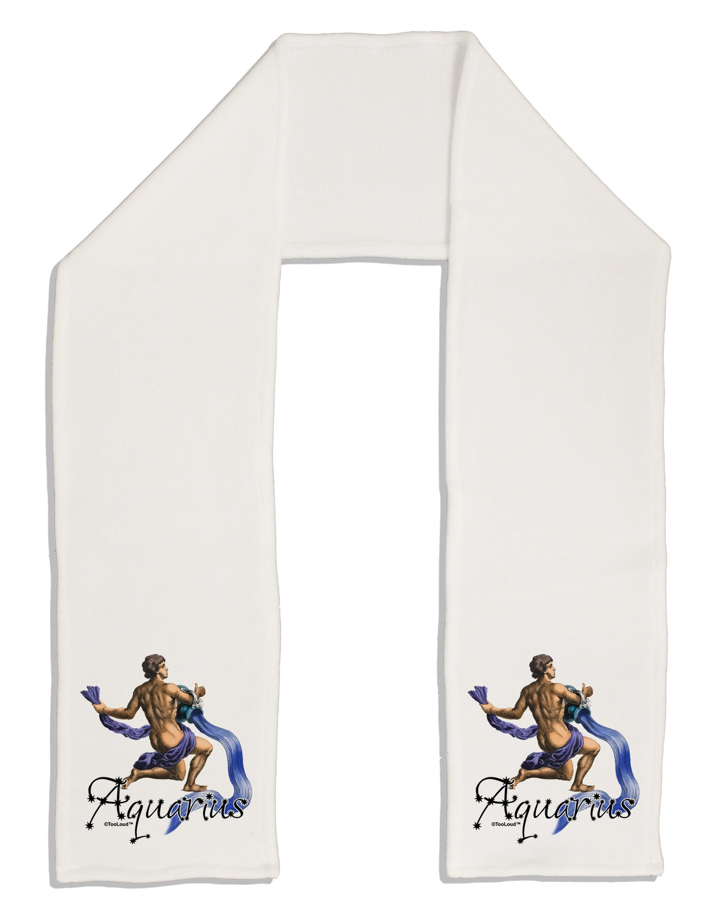 Aquarius Color Illustration Adult Fleece 64" Scarf-TooLoud-White-One-Size-Adult-Davson Sales