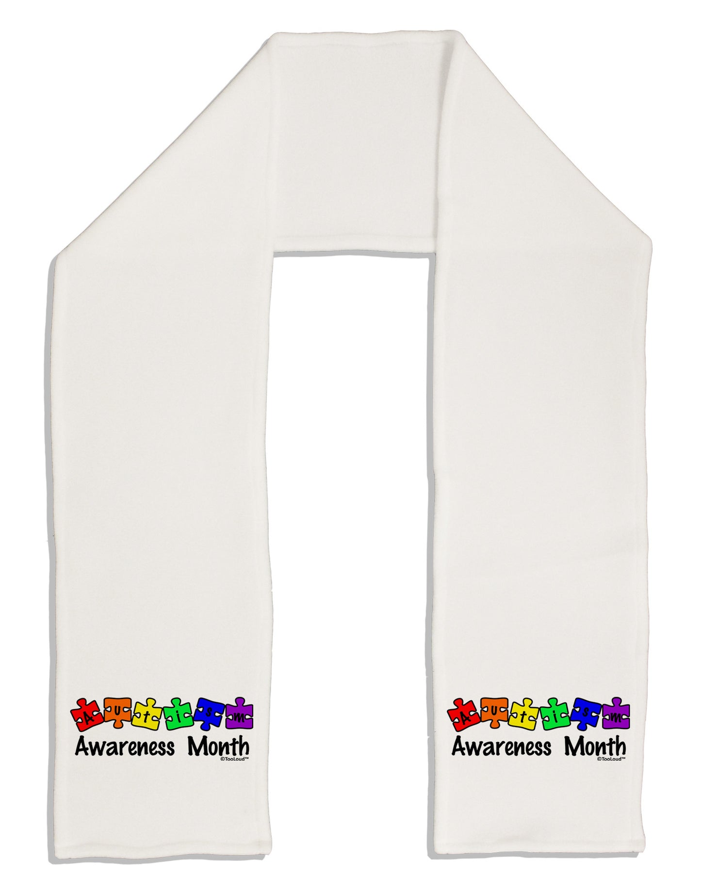 Autism Awareness Month - Colorful Puzzle Pieces Adult Fleece 64" Scarf by TooLoud-TooLoud-White-One-Size-Adult-Davson Sales
