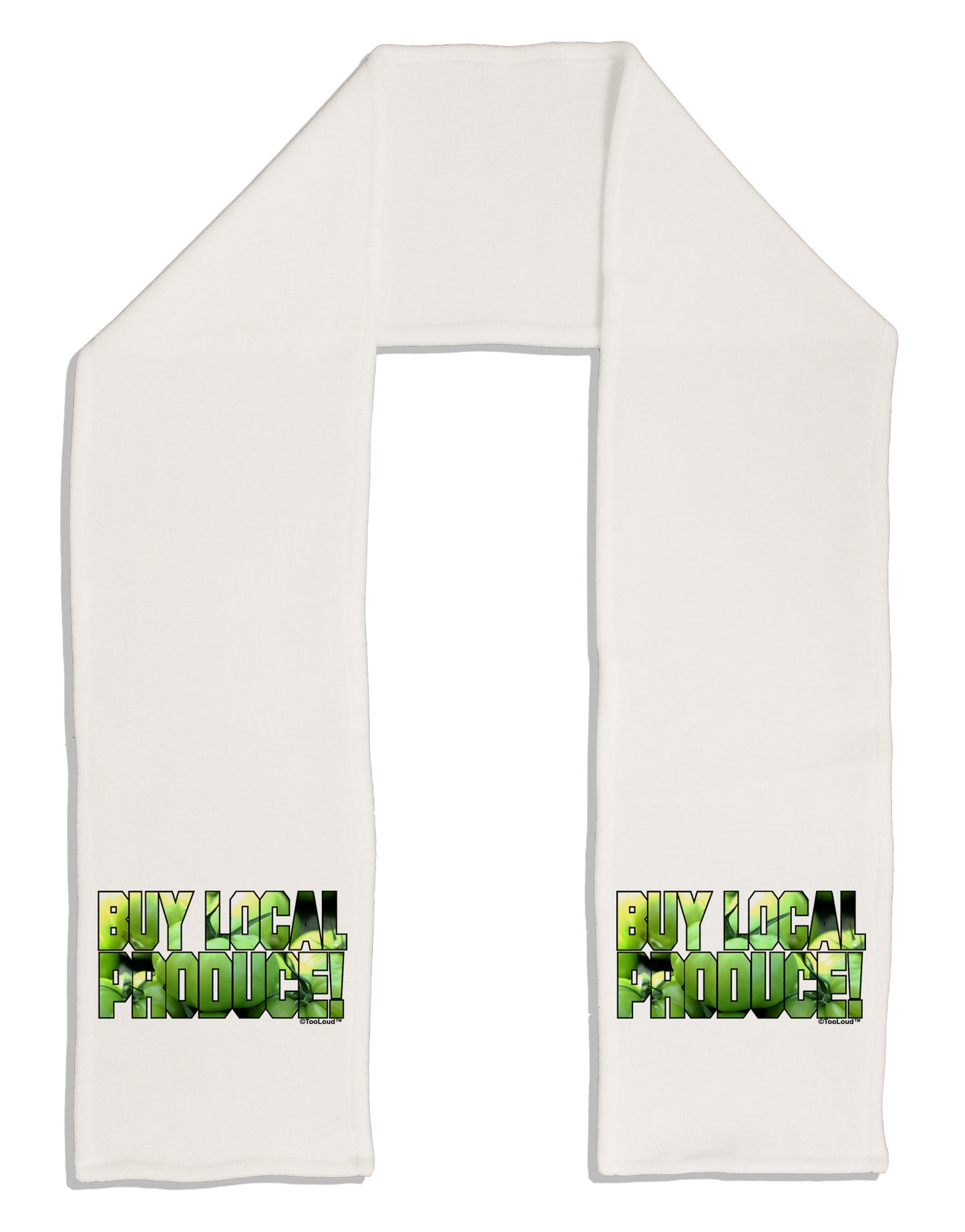 Buy Local - Green Tomatoes Text Adult Fleece 64" Scarf-TooLoud-White-One-Size-Adult-Davson Sales