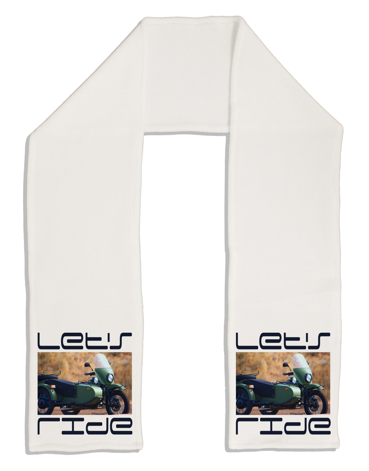 Lets Ride Sidecar Motorcycle Adult Fleece 64" Scarf-TooLoud-White-One-Size-Adult-Davson Sales