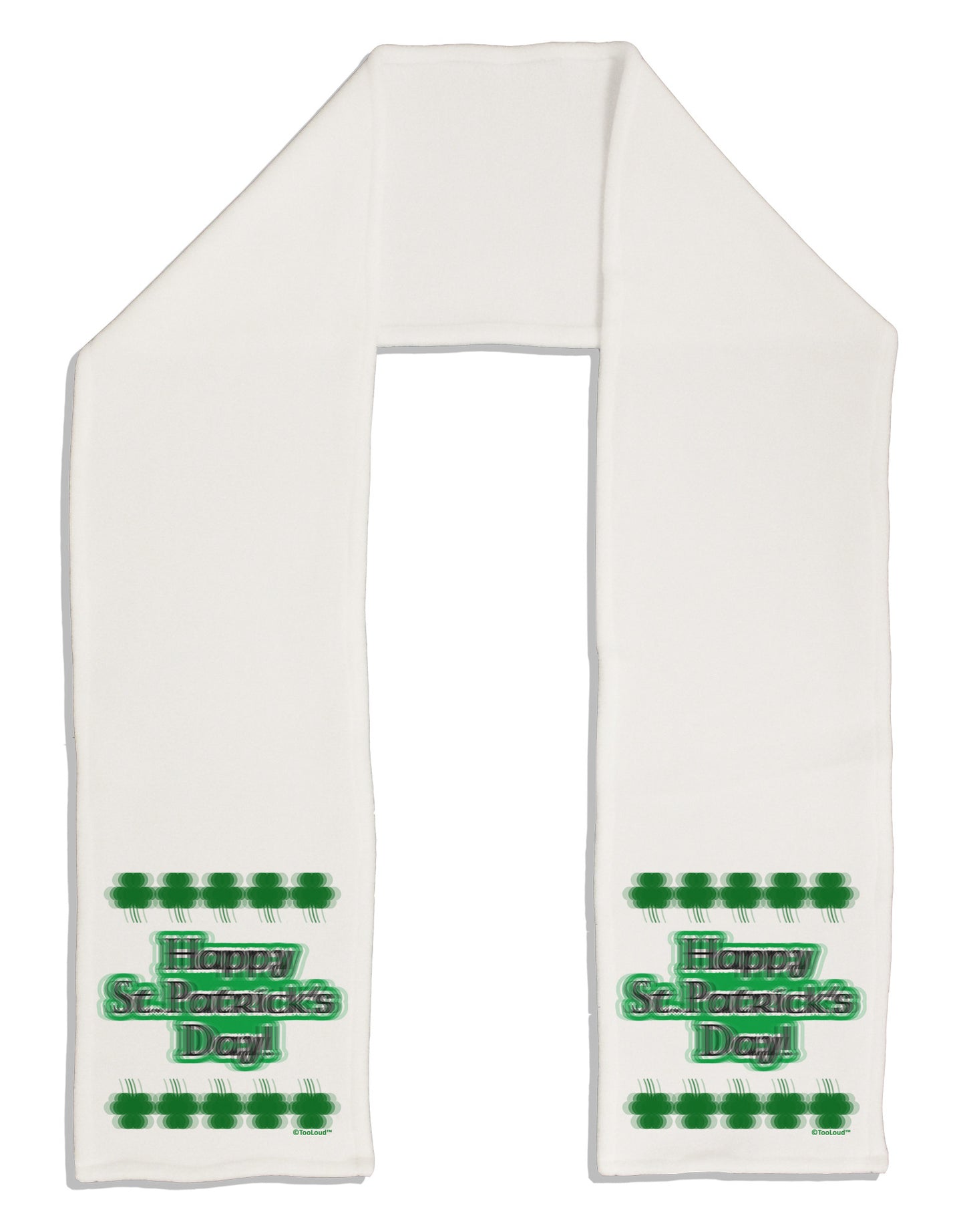 Seeing Double St. Patrick's Day Adult Fleece 64" Scarf-TooLoud-White-One-Size-Adult-Davson Sales
