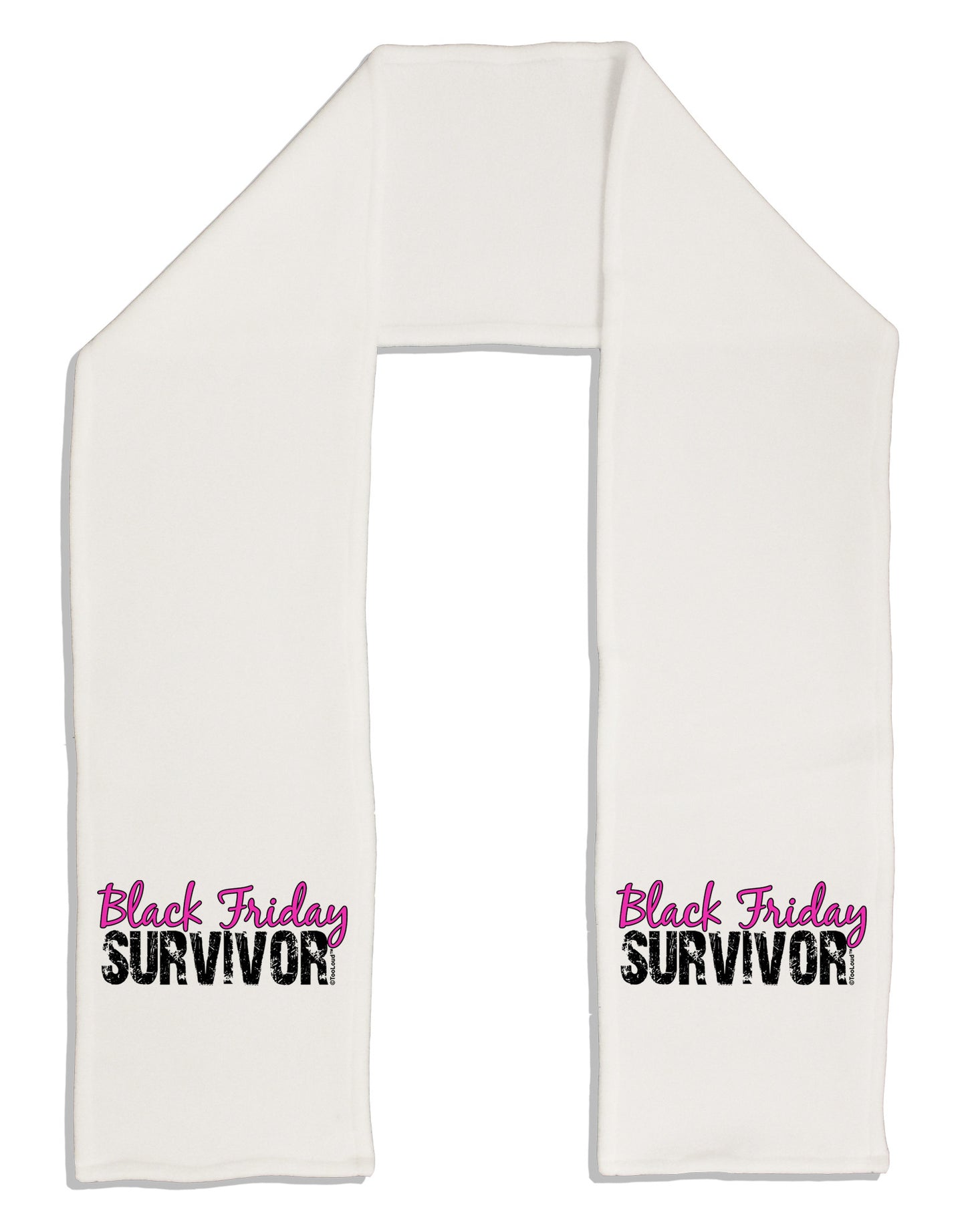 Black Friday Survivor Adult Fleece 64" Scarf-TooLoud-White-One-Size-Adult-Davson Sales