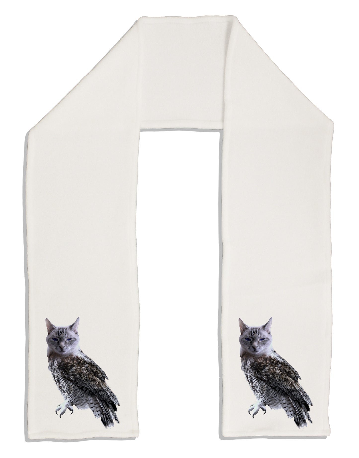 Lucky Cat Owl Adult Fleece 64" Scarf-TooLoud-White-One-Size-Adult-Davson Sales