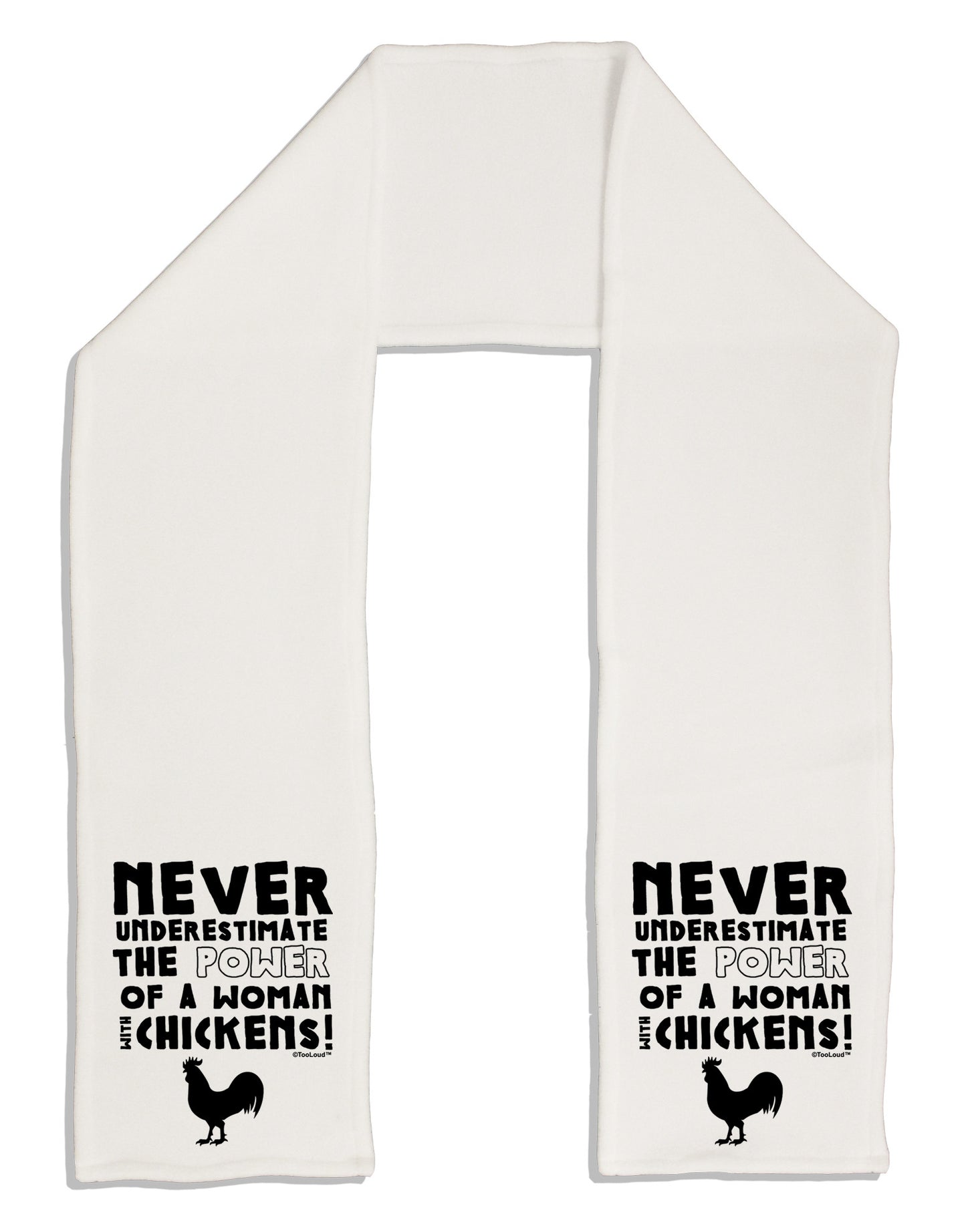 A Woman With Chickens Adult Fleece 64" Scarf-TooLoud-White-One-Size-Adult-Davson Sales