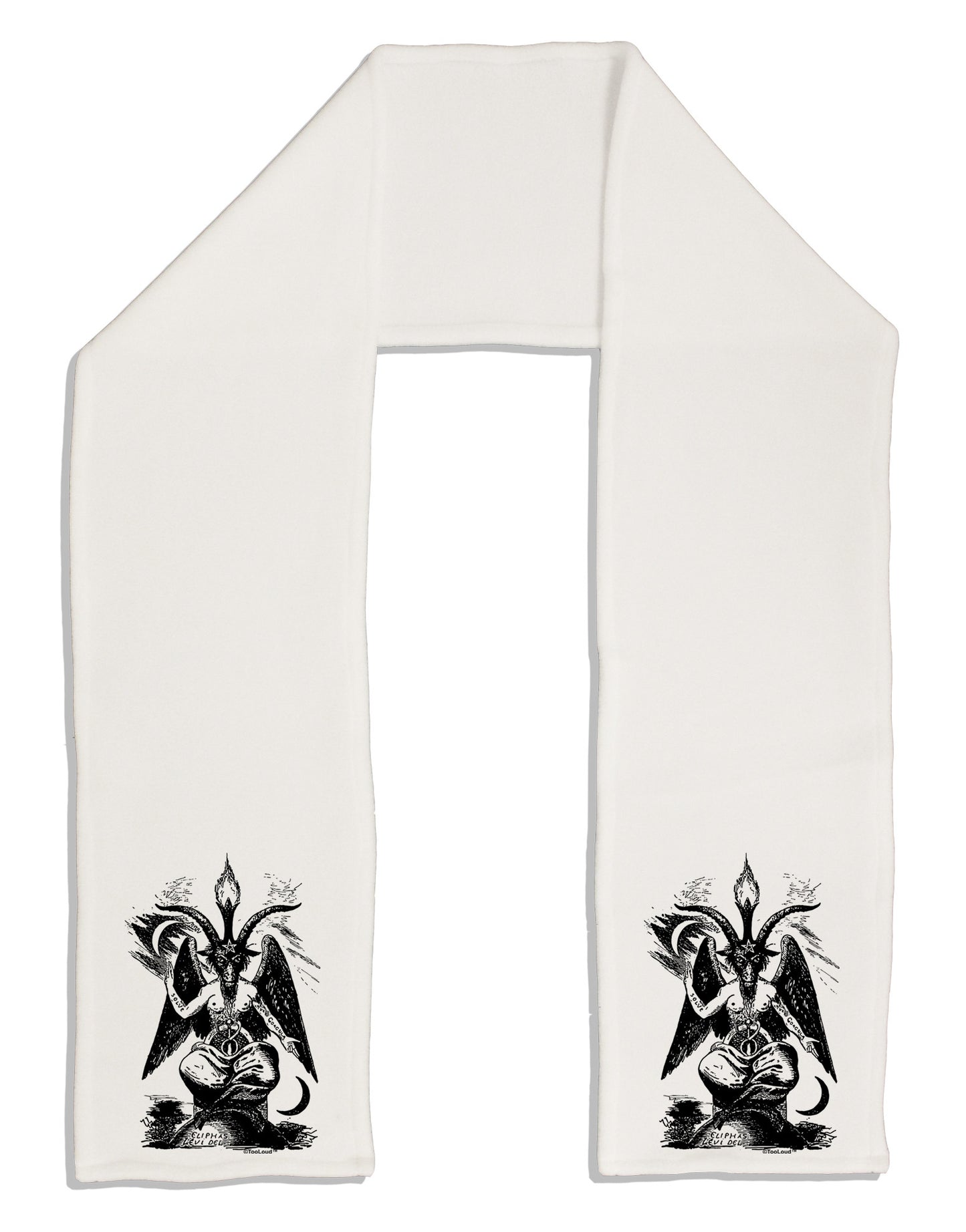Baphomet Illustration Adult Fleece 64" Scarf by-TooLoud-White-One-Size-Adult-Davson Sales