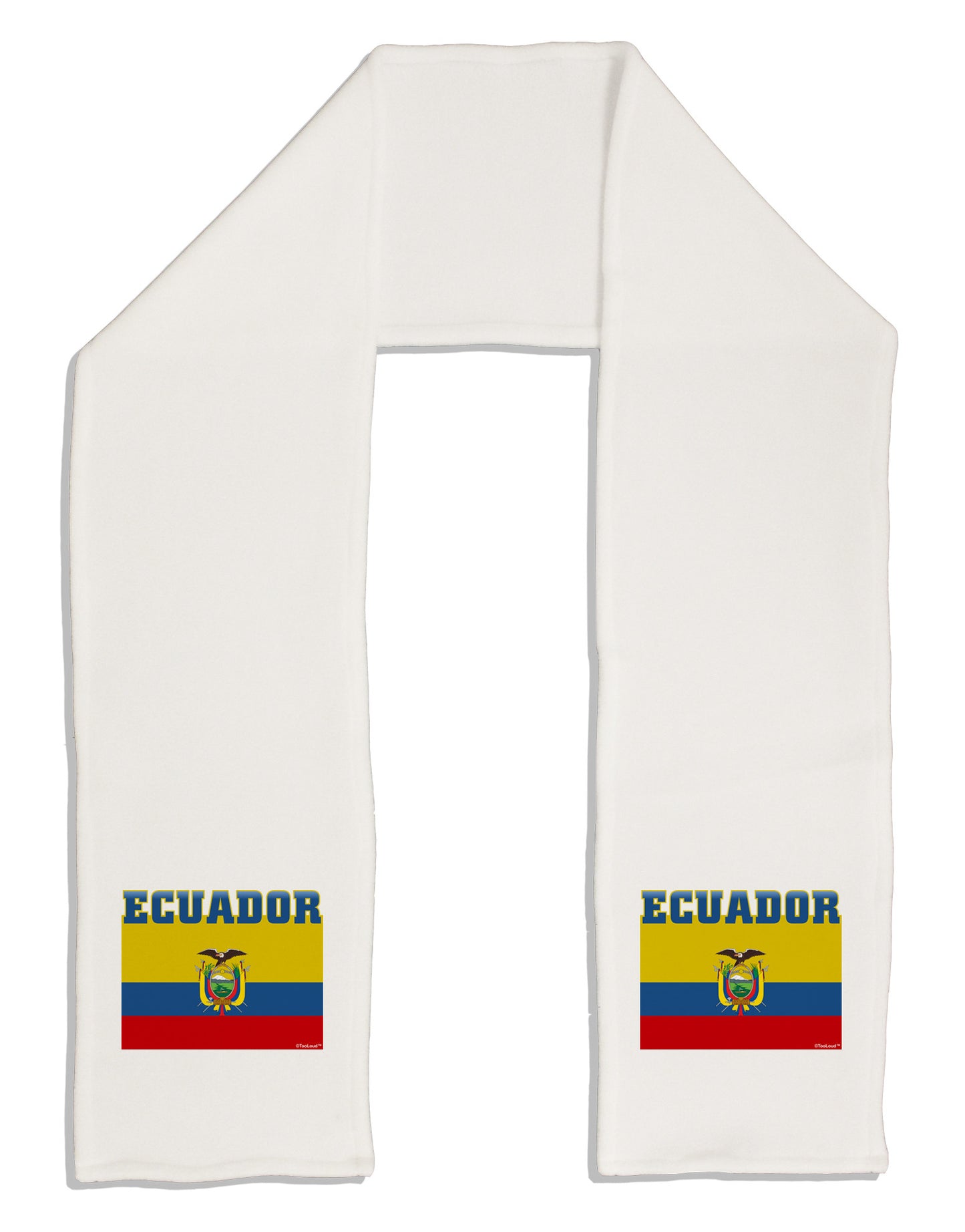 Ecuador Flag Adult Fleece 64" Scarf-TooLoud-White-One-Size-Adult-Davson Sales