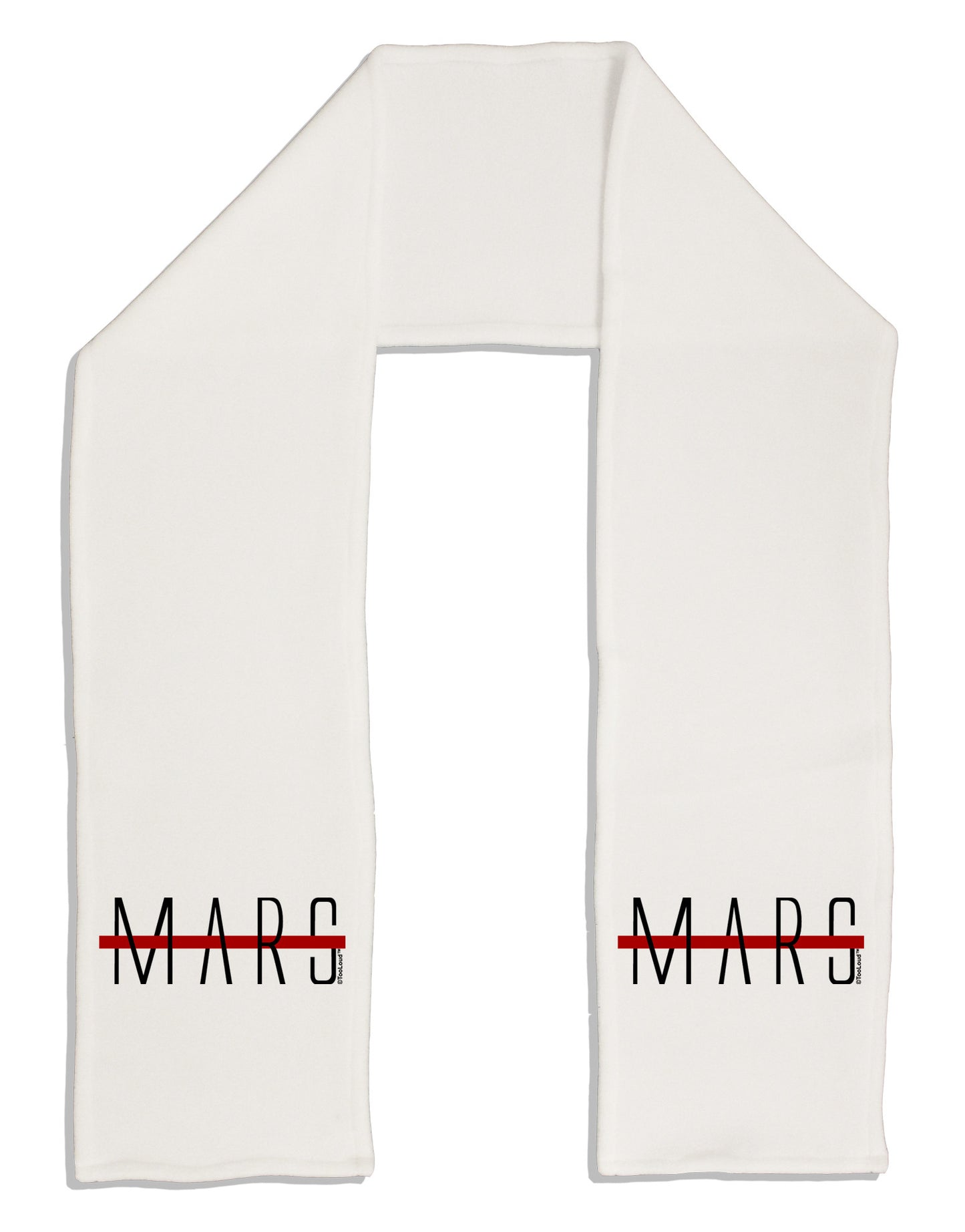 Planet Mars Text Only Adult Fleece 64" Scarf-TooLoud-White-One-Size-Adult-Davson Sales