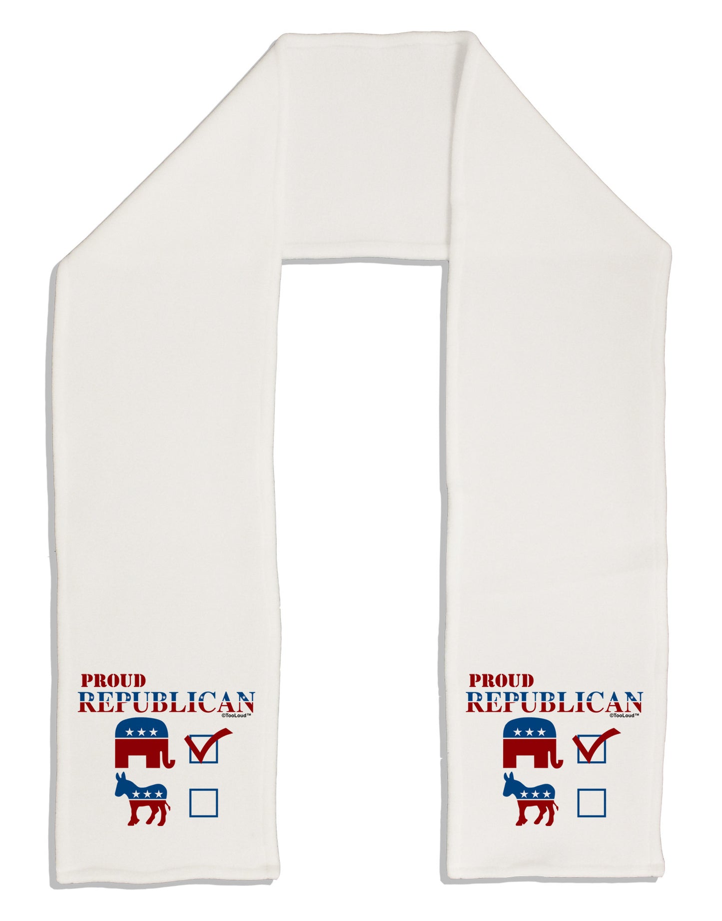 Proud Republican Checkmark Adult Fleece 64" Scarf-TooLoud-White-One-Size-Adult-Davson Sales
