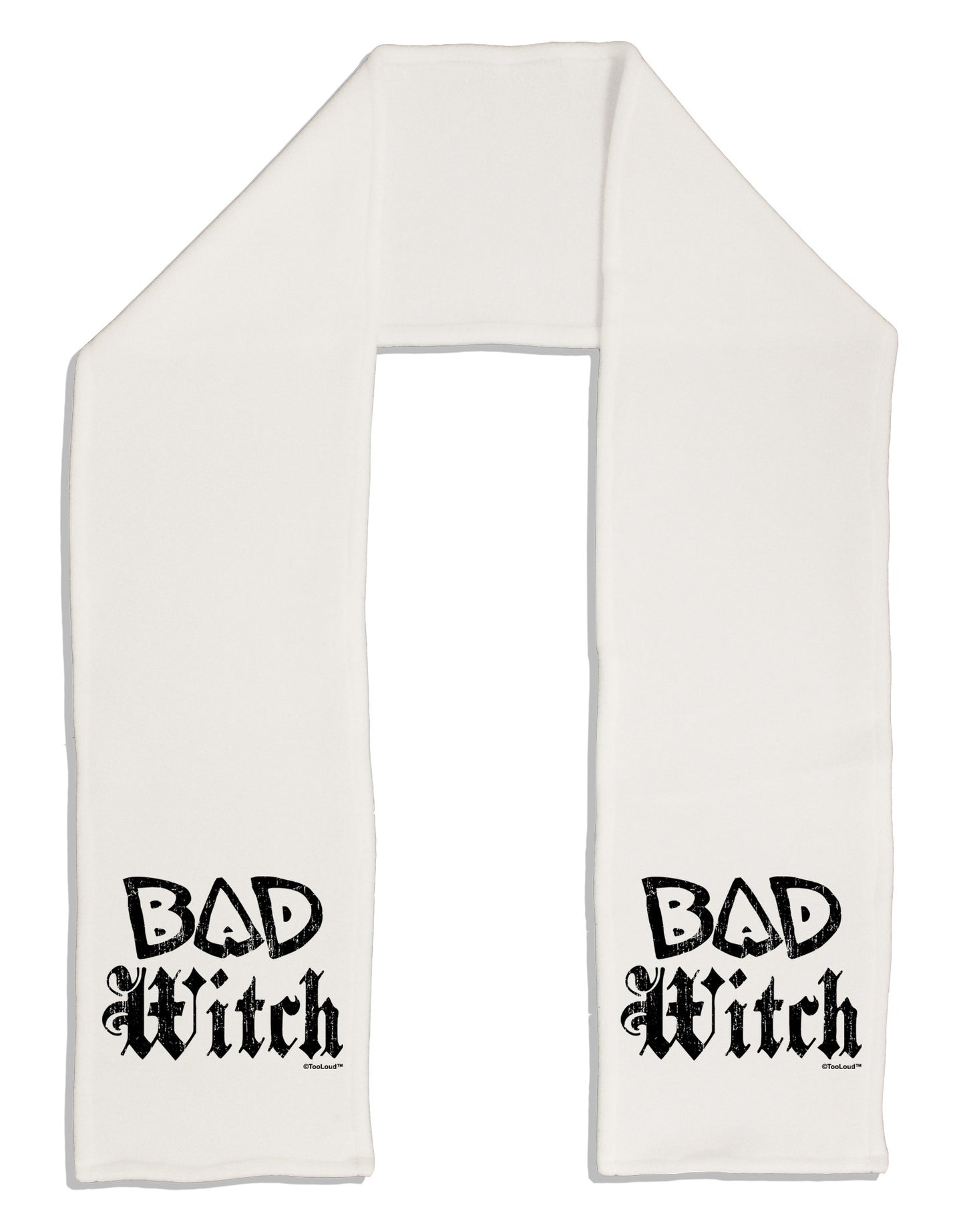 Bad Witch Distressed Adult Fleece 64" Scarf-TooLoud-White-One-Size-Adult-Davson Sales