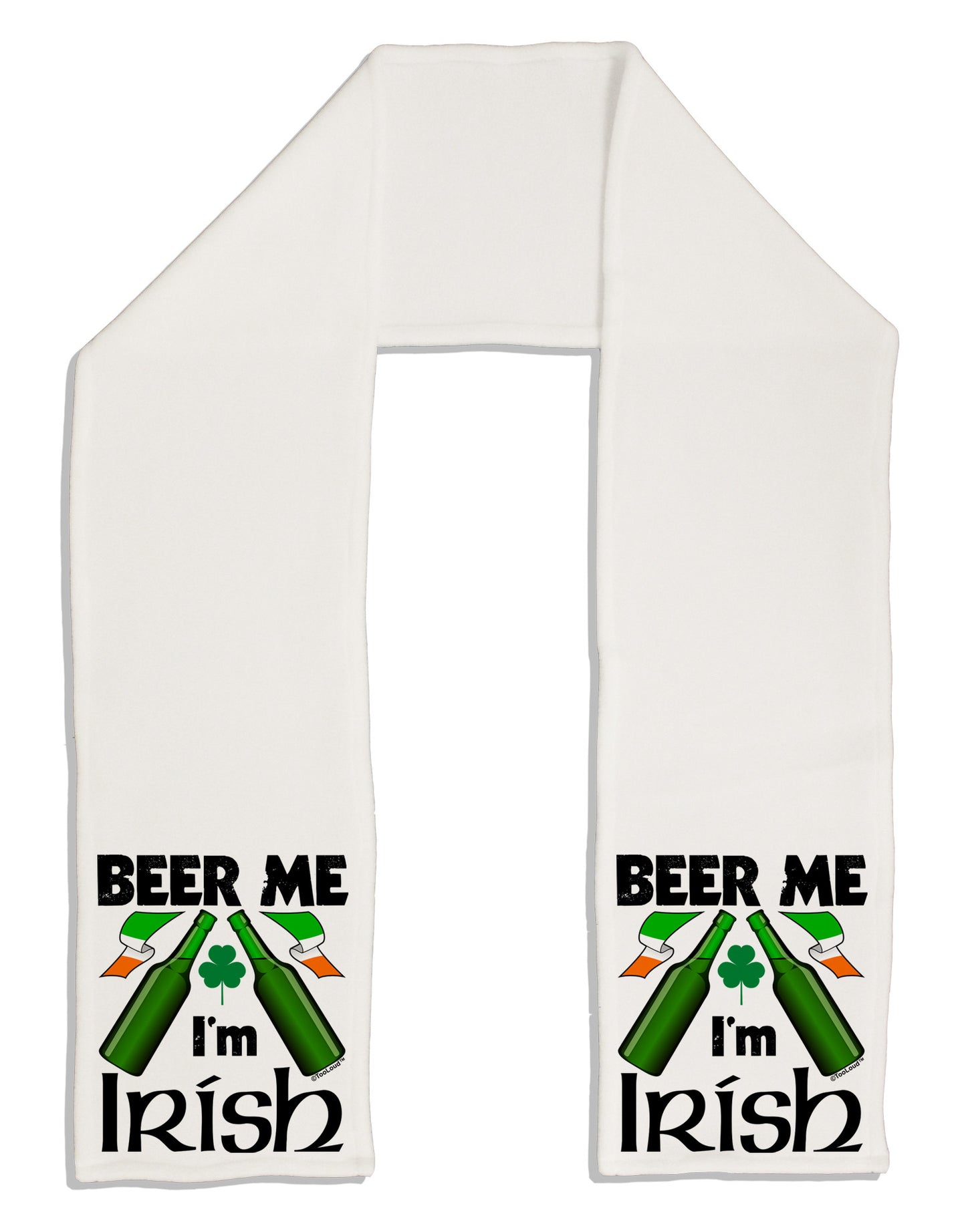 Beer Me I'm Irish Adult Fleece 64" Scarf-TooLoud-White-One-Size-Adult-Davson Sales