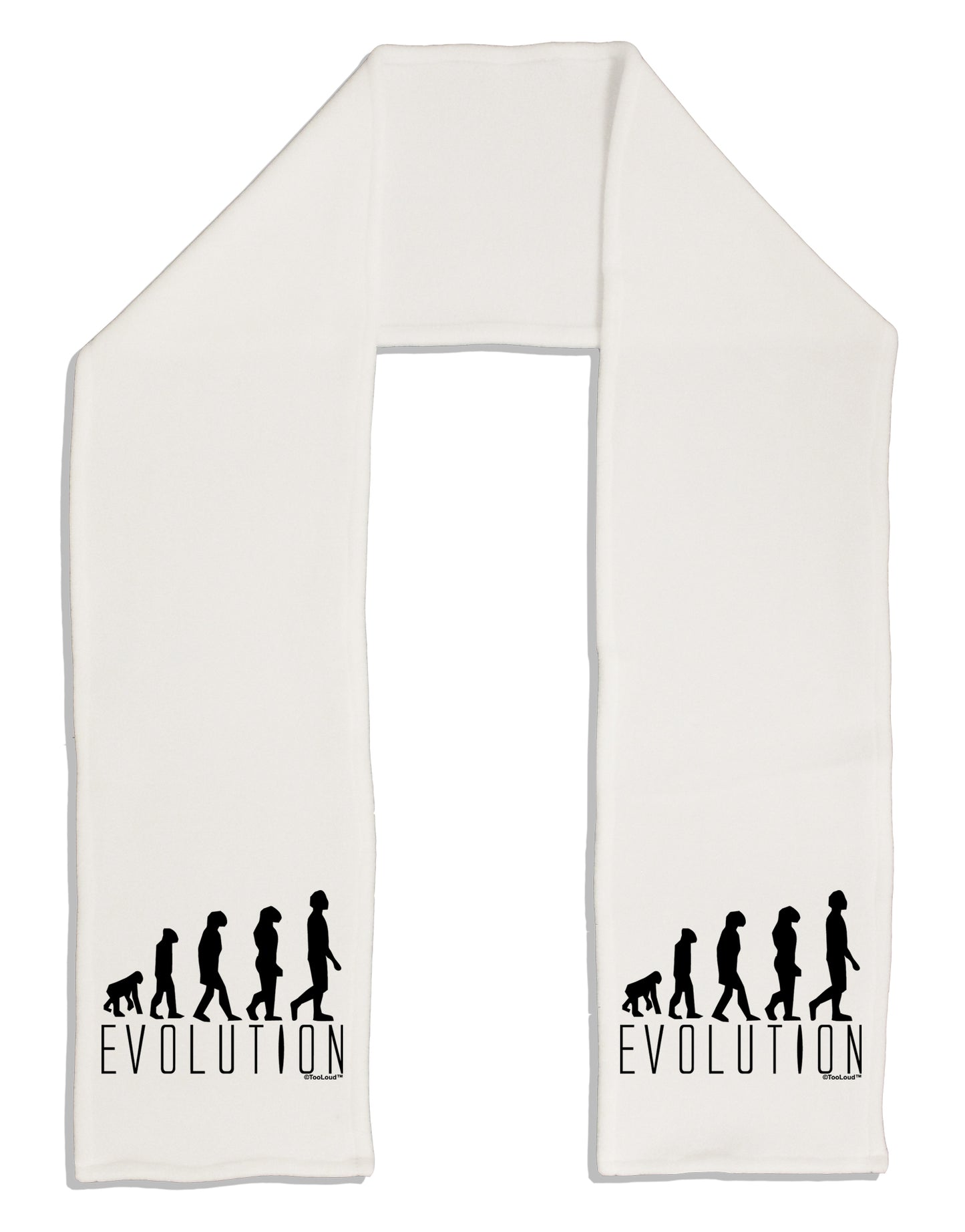Evolution of Man Adult Fleece 64" Scarf by TooLoud-TooLoud-White-One-Size-Adult-Davson Sales