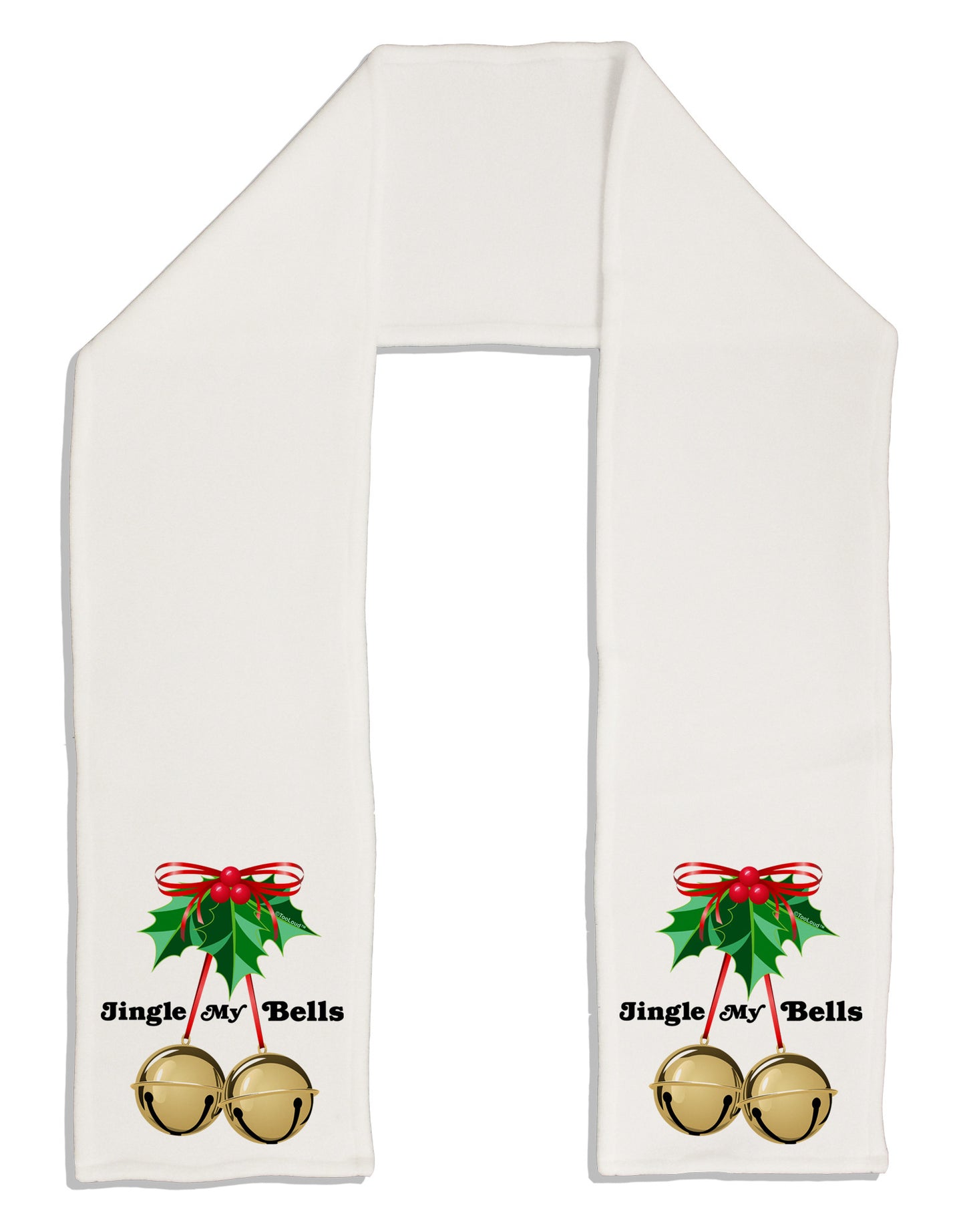 Jingle My Bells Adult Fleece 64" Scarf-TooLoud-White-One-Size-Adult-Davson Sales