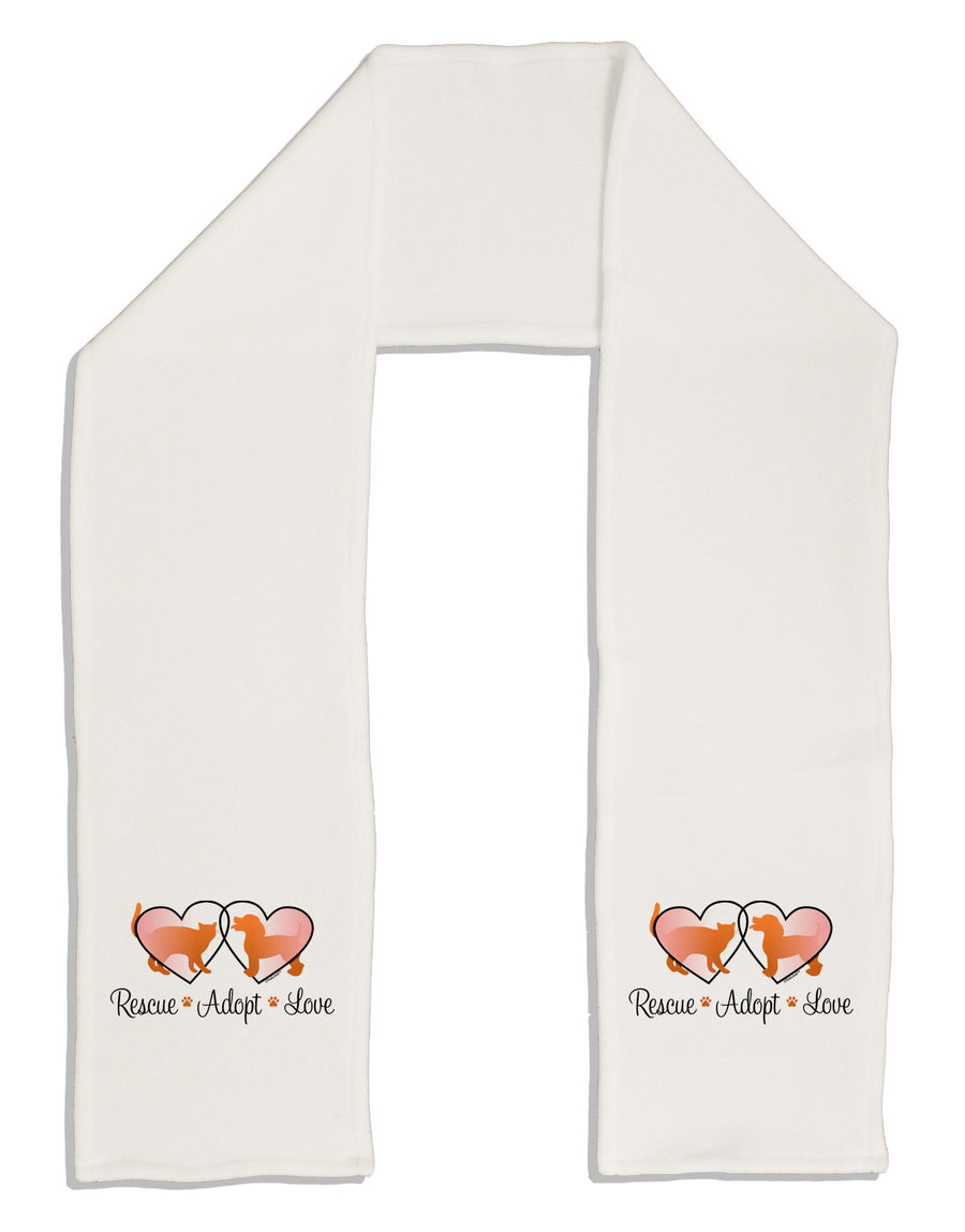 Rescue Adopt Love Adult Fleece 64" Scarf-TooLoud-White-One-Size-Adult-Davson Sales