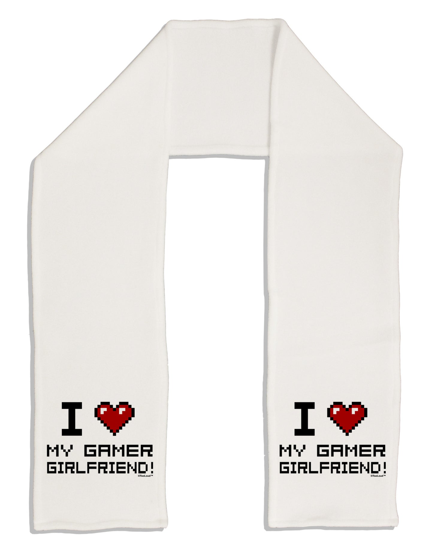 I Heart My Gamer Girlfriend Adult Fleece 64" Scarf-TooLoud-White-One-Size-Adult-Davson Sales