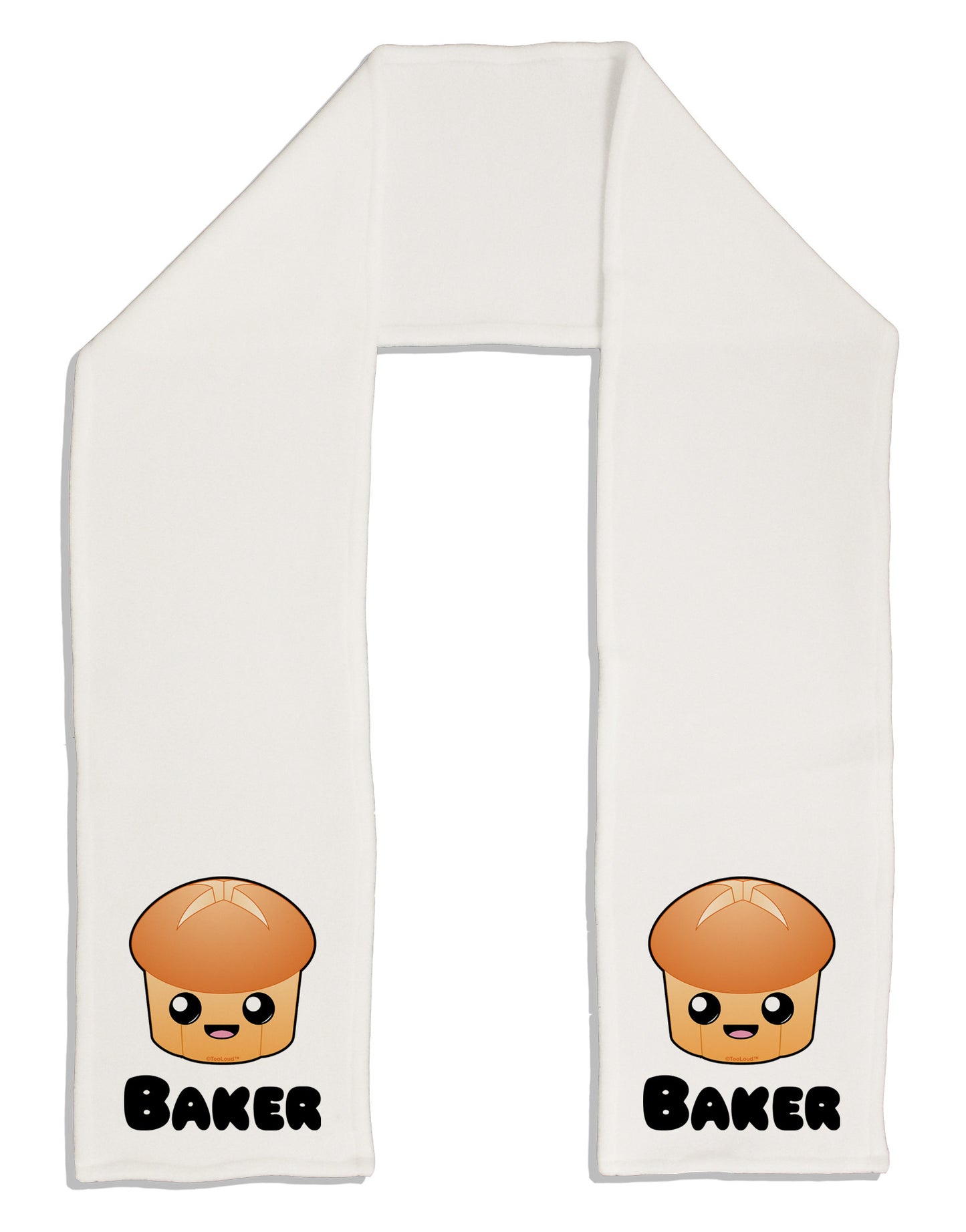 Baker Cute Roll Adult Fleece 64" Scarf-TooLoud-White-One-Size-Adult-Davson Sales