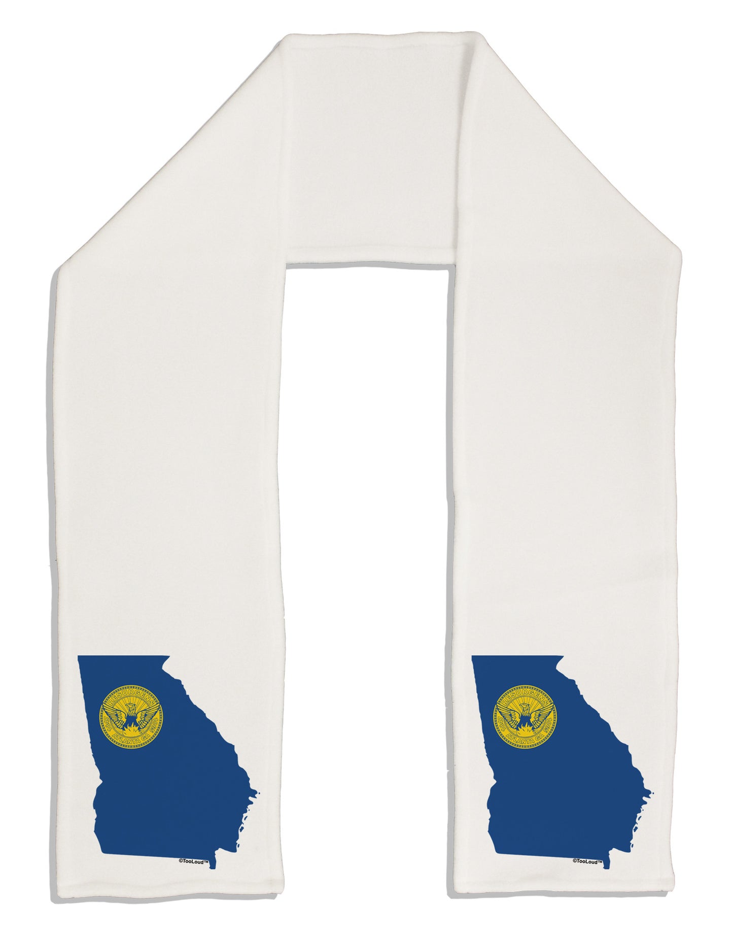 Atlanta Georgia Flag Adult Fleece 64" Scarf-TooLoud-White-One-Size-Adult-Davson Sales