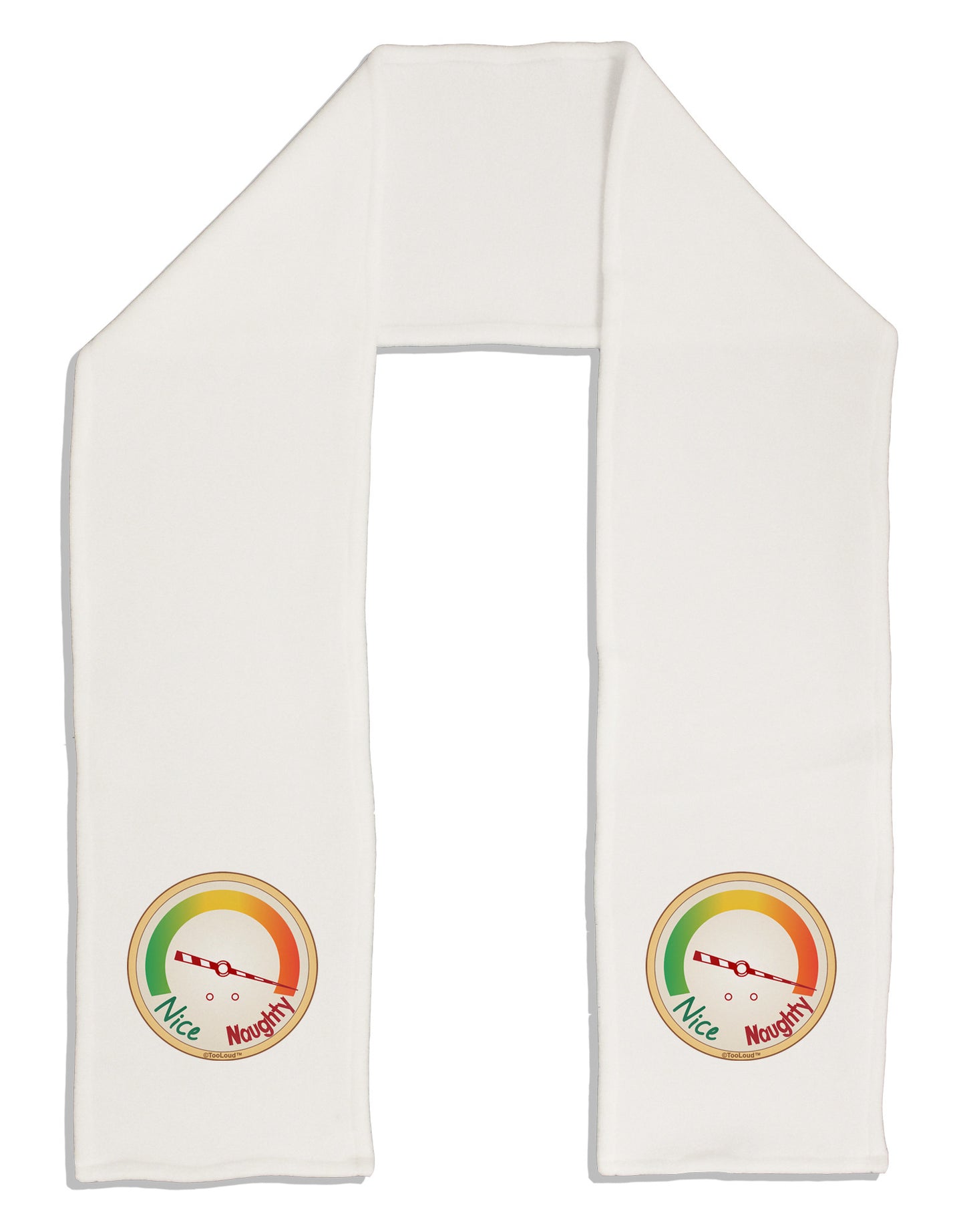 Naughty or Nice Meter Naughty Adult Fleece 64" Scarf-TooLoud-White-One-Size-Adult-Davson Sales