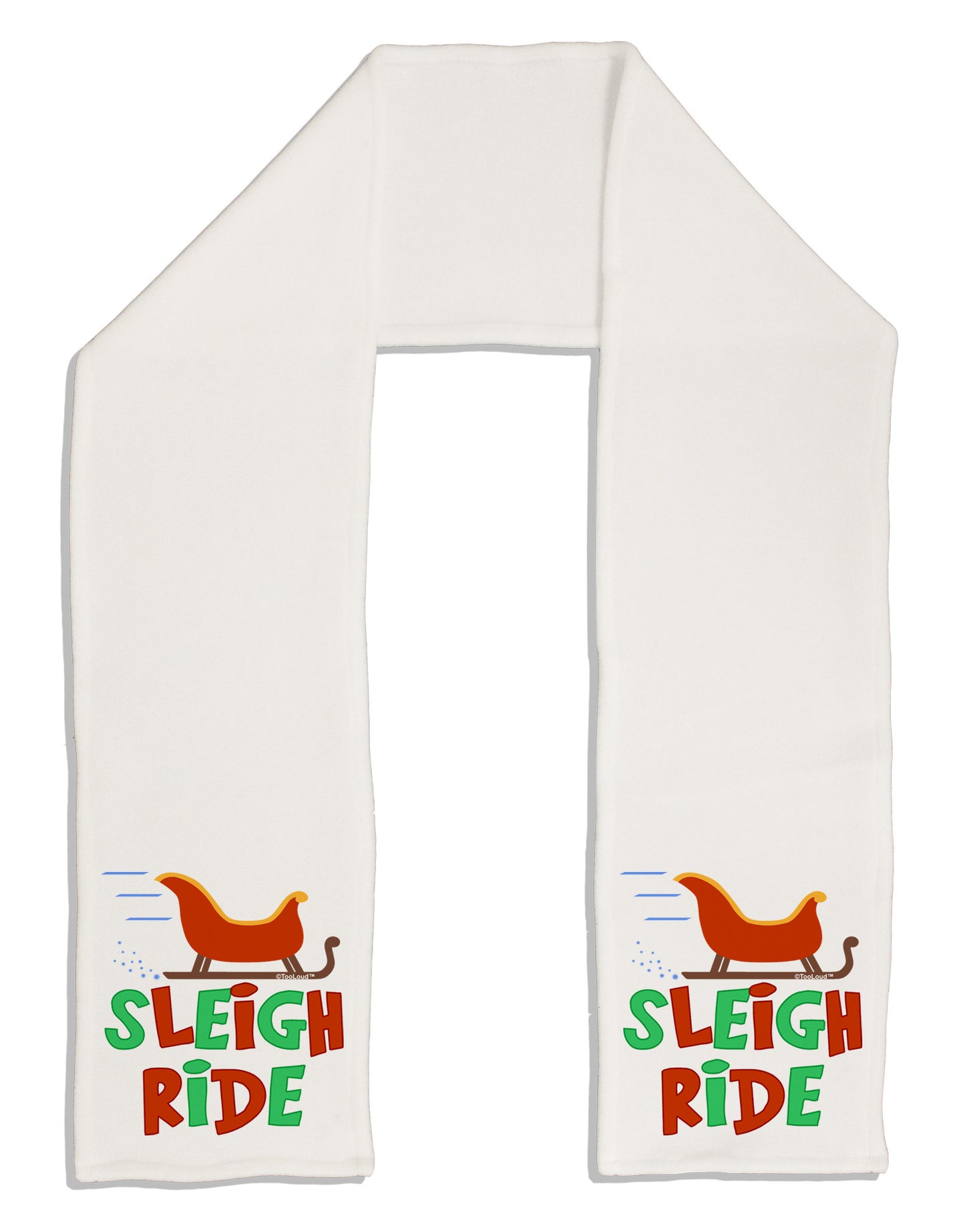 Sleigh Ride Color Adult Fleece 64" Scarf-TooLoud-White-One-Size-Adult-Davson Sales