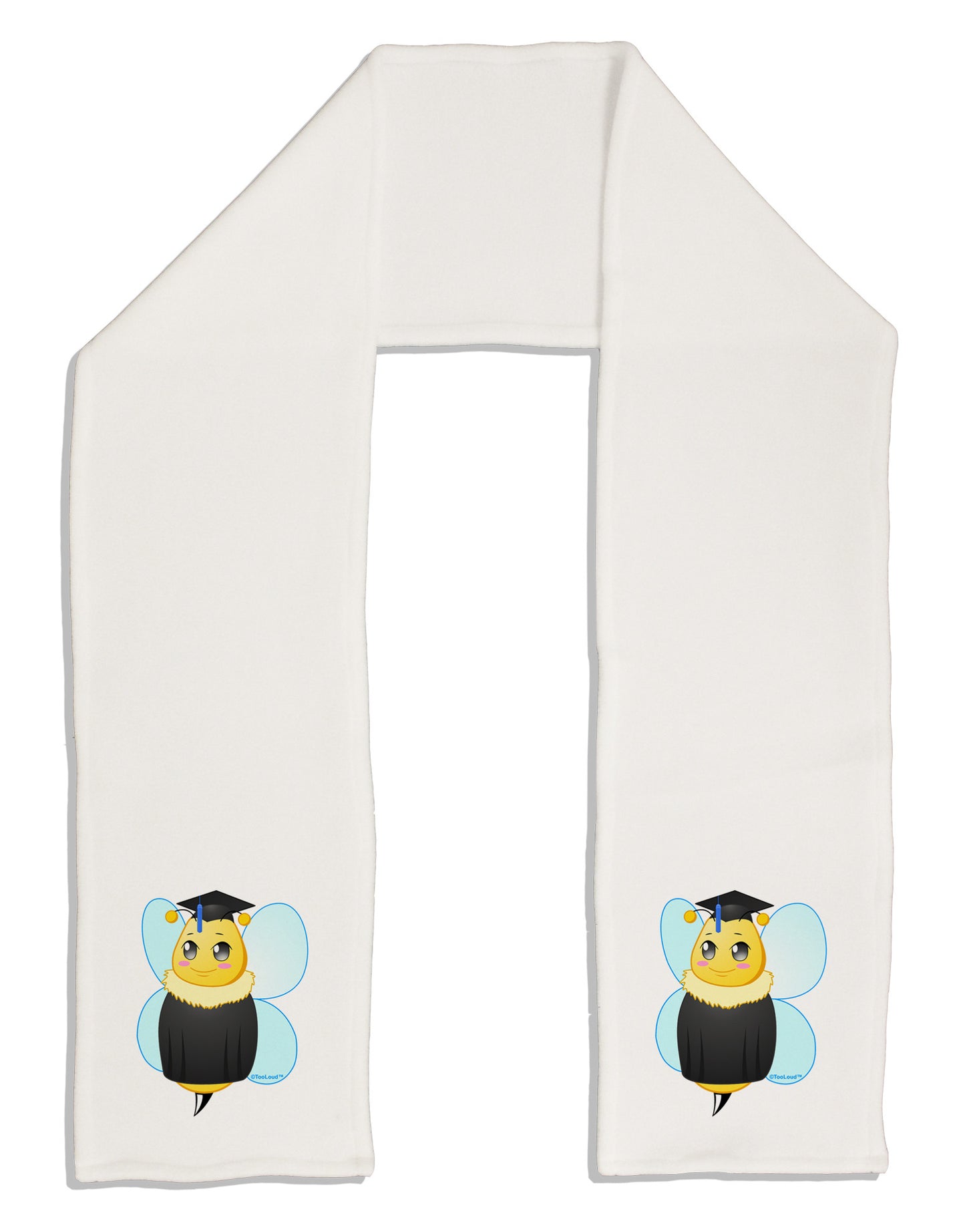 Graduation Bee Adult Fleece 64" Scarf-TooLoud-White-One-Size-Adult-Davson Sales