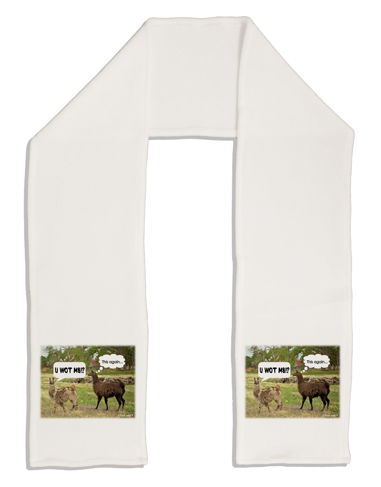 Angry Standing Llamas Adult Fleece 64" Scarf by TooLoud-TooLoud-White-One-Size-Adult-Davson Sales