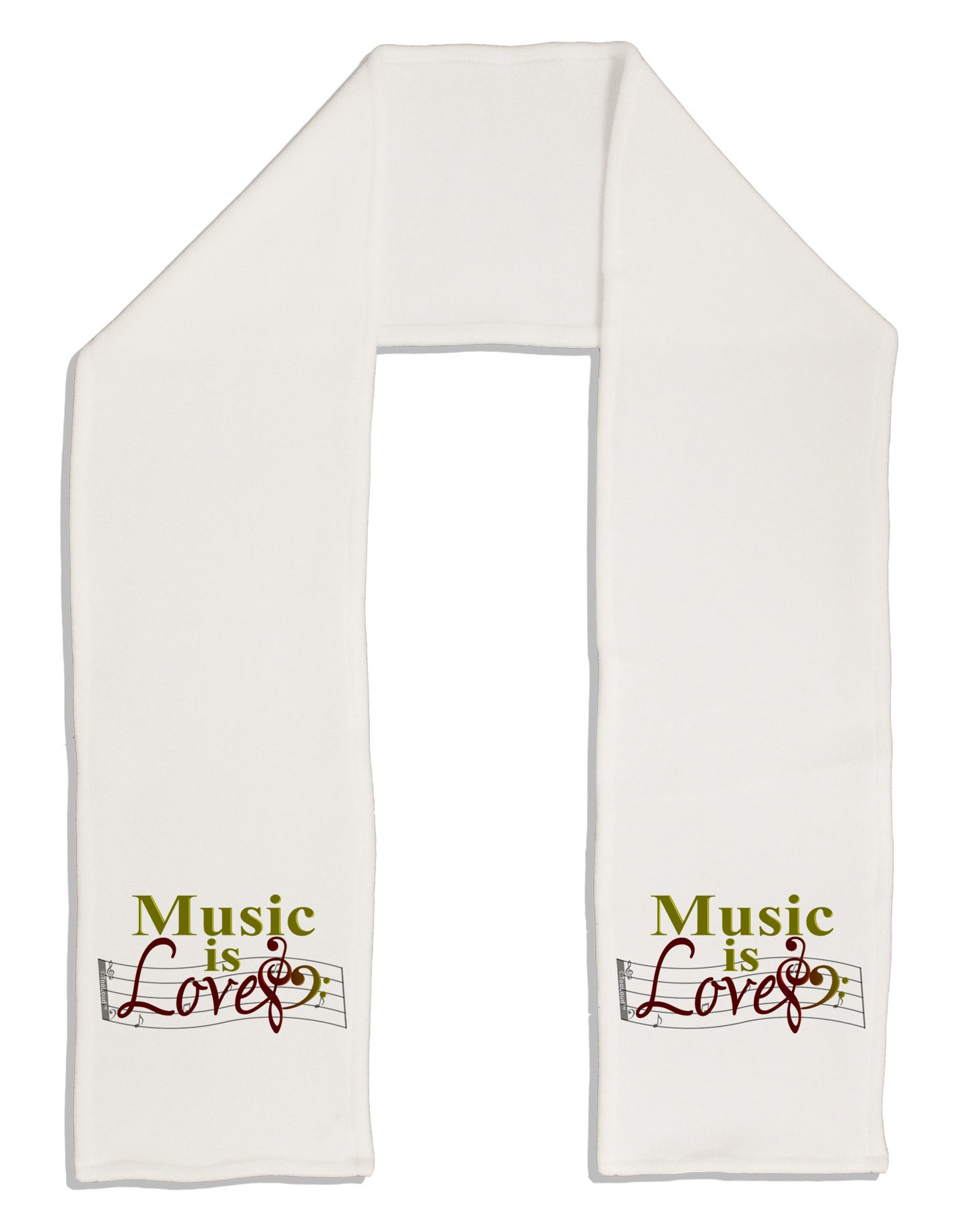 Music Is Love Adult Fleece 64" Scarf-TooLoud-White-One-Size-Adult-Davson Sales