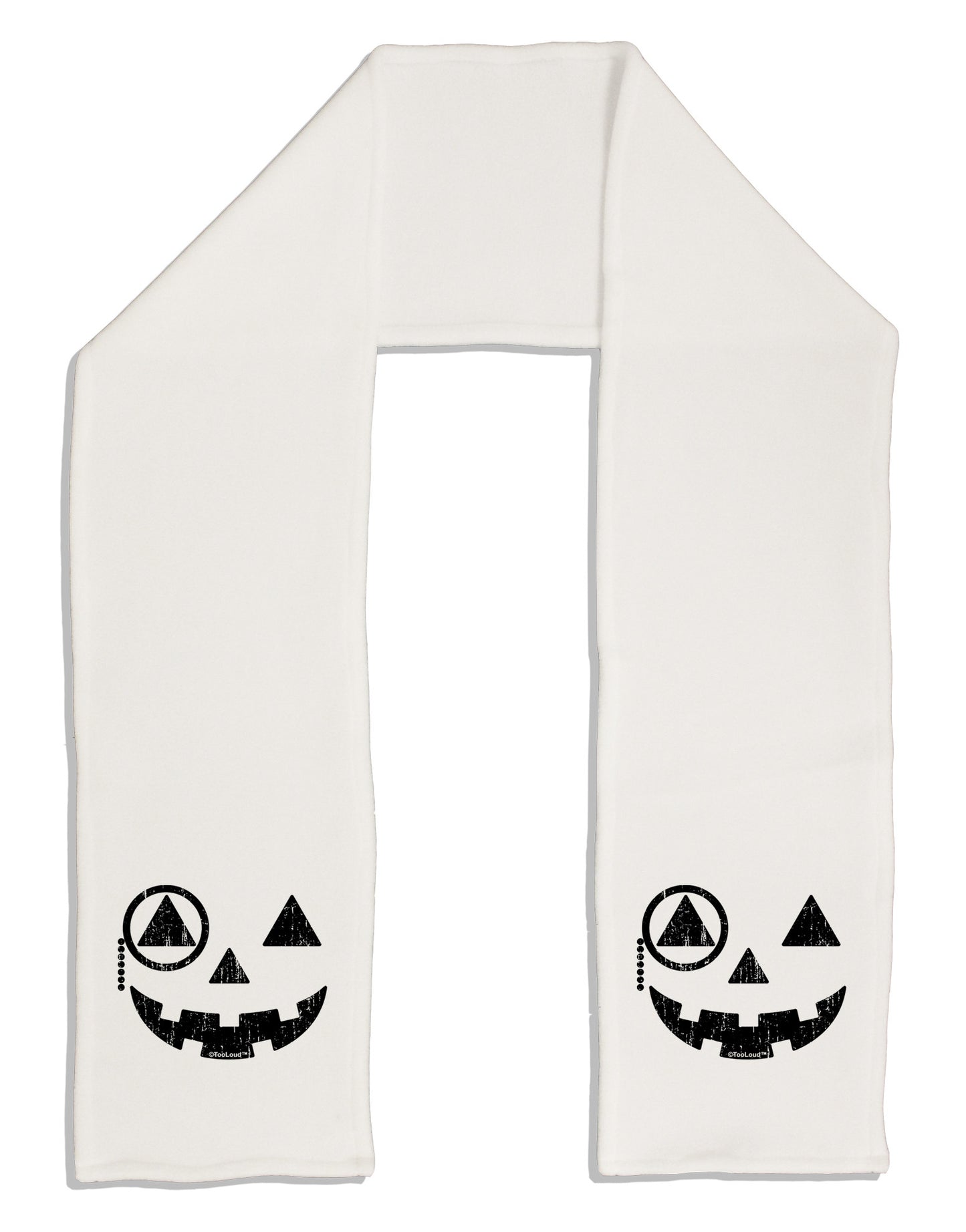 Monocle Jack-o-Lantern Distressed Adult Fleece 64" Scarf-TooLoud-White-One-Size-Adult-Davson Sales