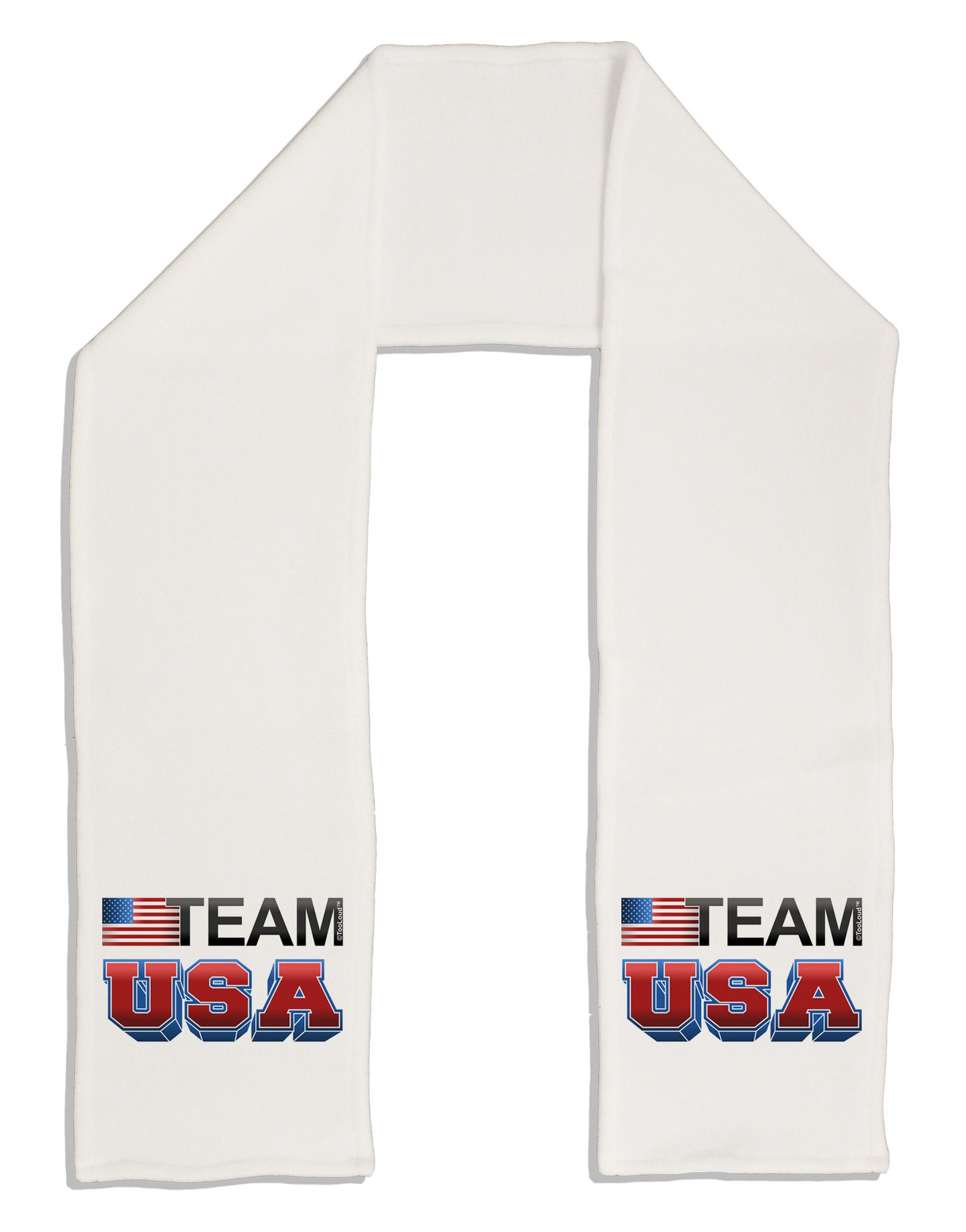 Sporty Team USA Adult Fleece 64" Scarf-TooLoud-White-One-Size-Adult-Davson Sales