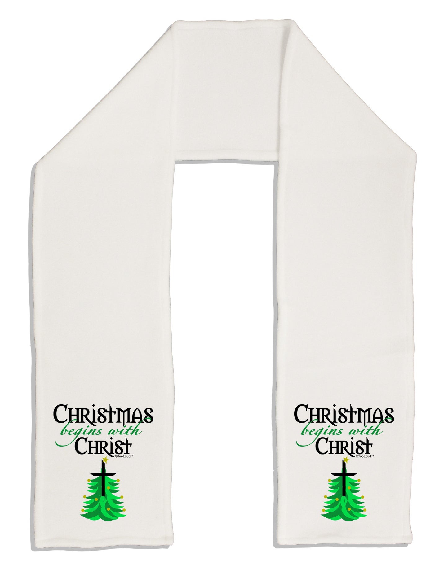 Begins With Christ Adult Fleece 64" Scarf-TooLoud-White-One-Size-Adult-Davson Sales