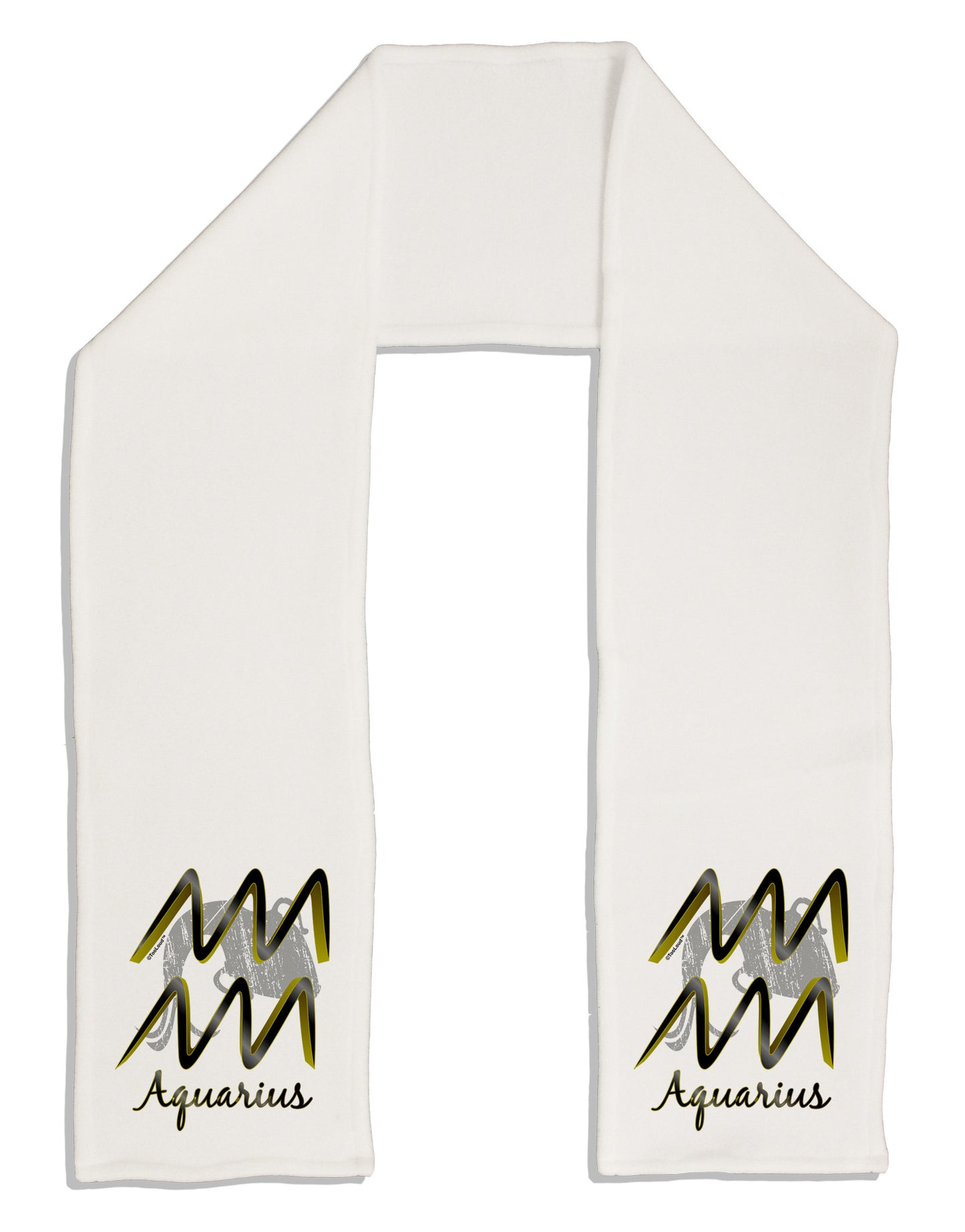 Aquarius Symbol Adult Fleece 64" Scarf-TooLoud-White-One-Size-Adult-Davson Sales