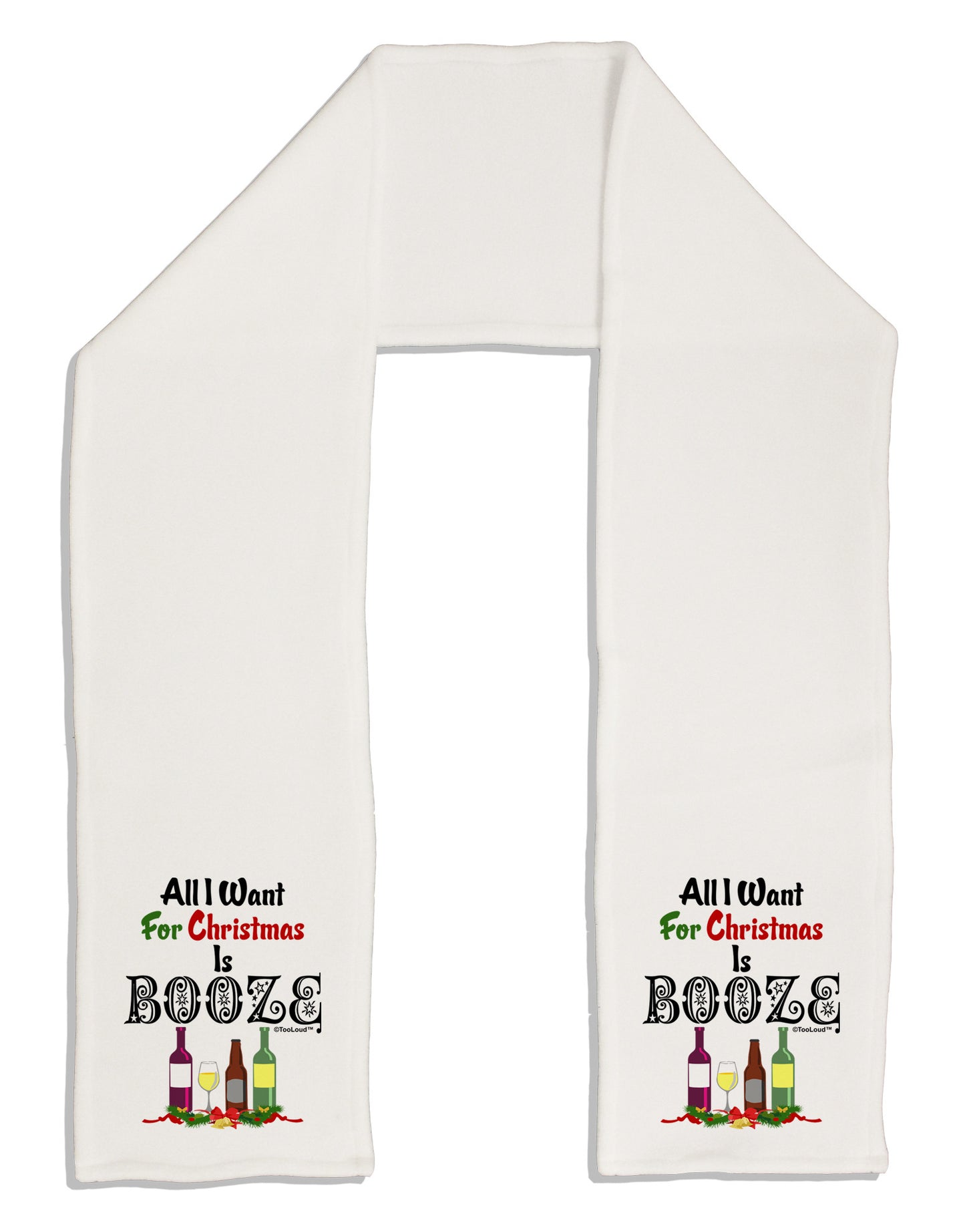 All I Want Is Booze Adult Fleece 64" Scarf-TooLoud-White-One-Size-Adult-Davson Sales
