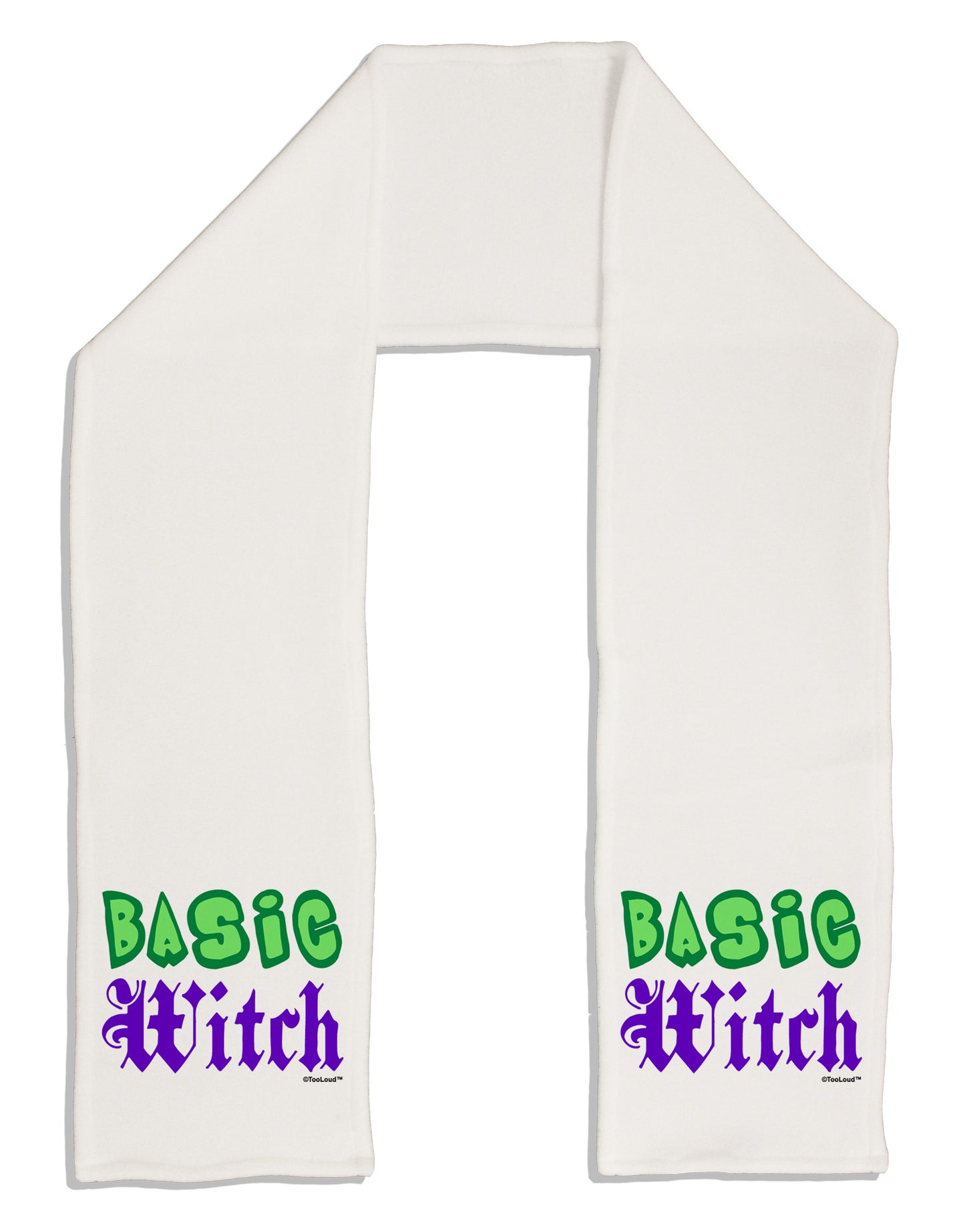 Basic Witch Color Green Adult Fleece 64" Scarf-TooLoud-White-One-Size-Adult-Davson Sales