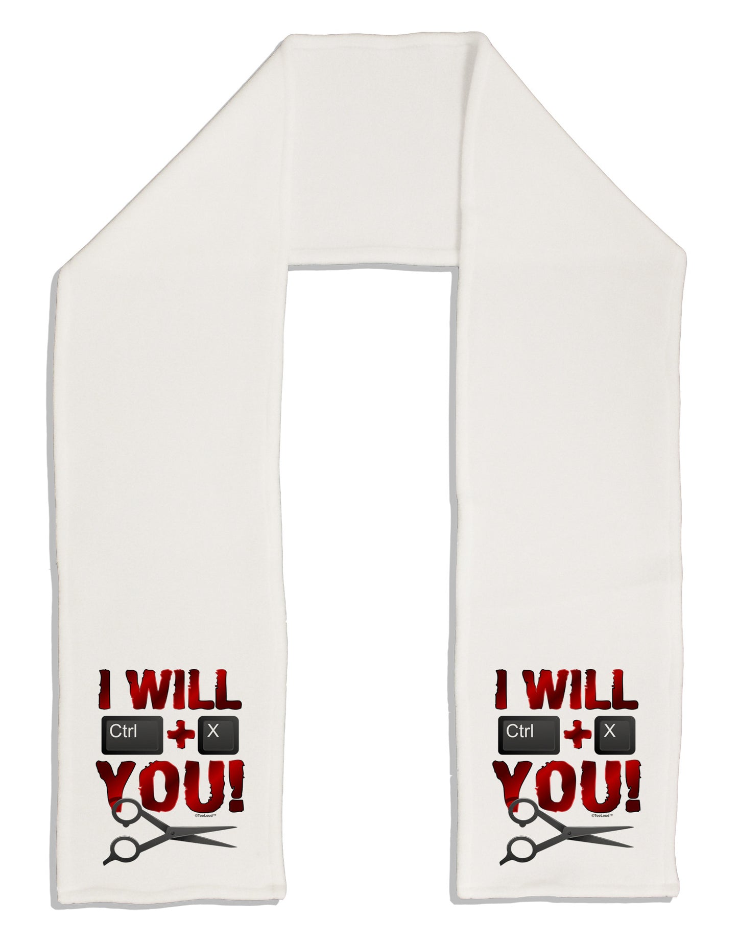 I Will Ctrl X You Adult Fleece 64" Scarf-TooLoud-White-One-Size-Adult-Davson Sales