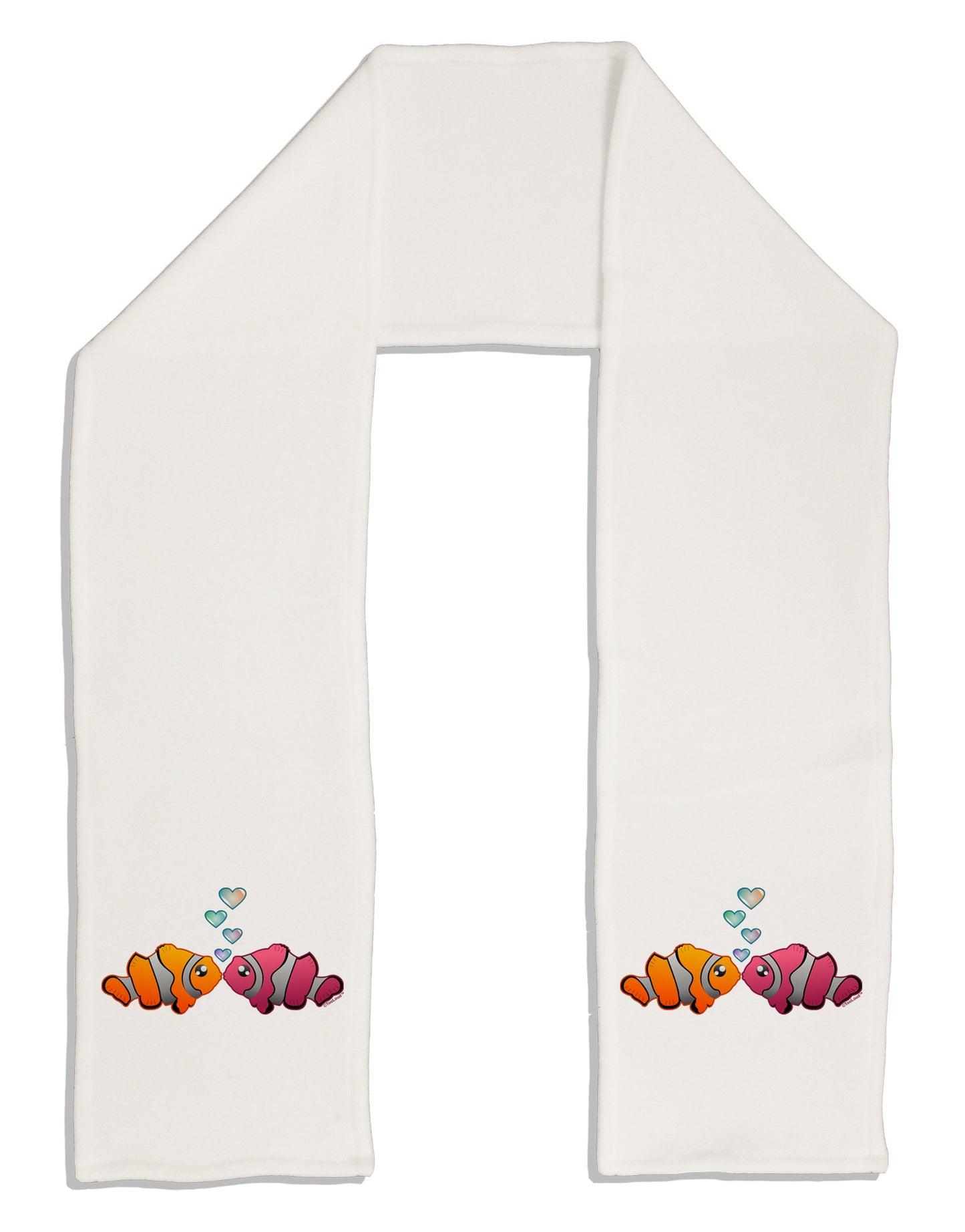 Kissy Clownfish Adult Fleece 64" Scarf-TooLoud-White-One-Size-Adult-Davson Sales