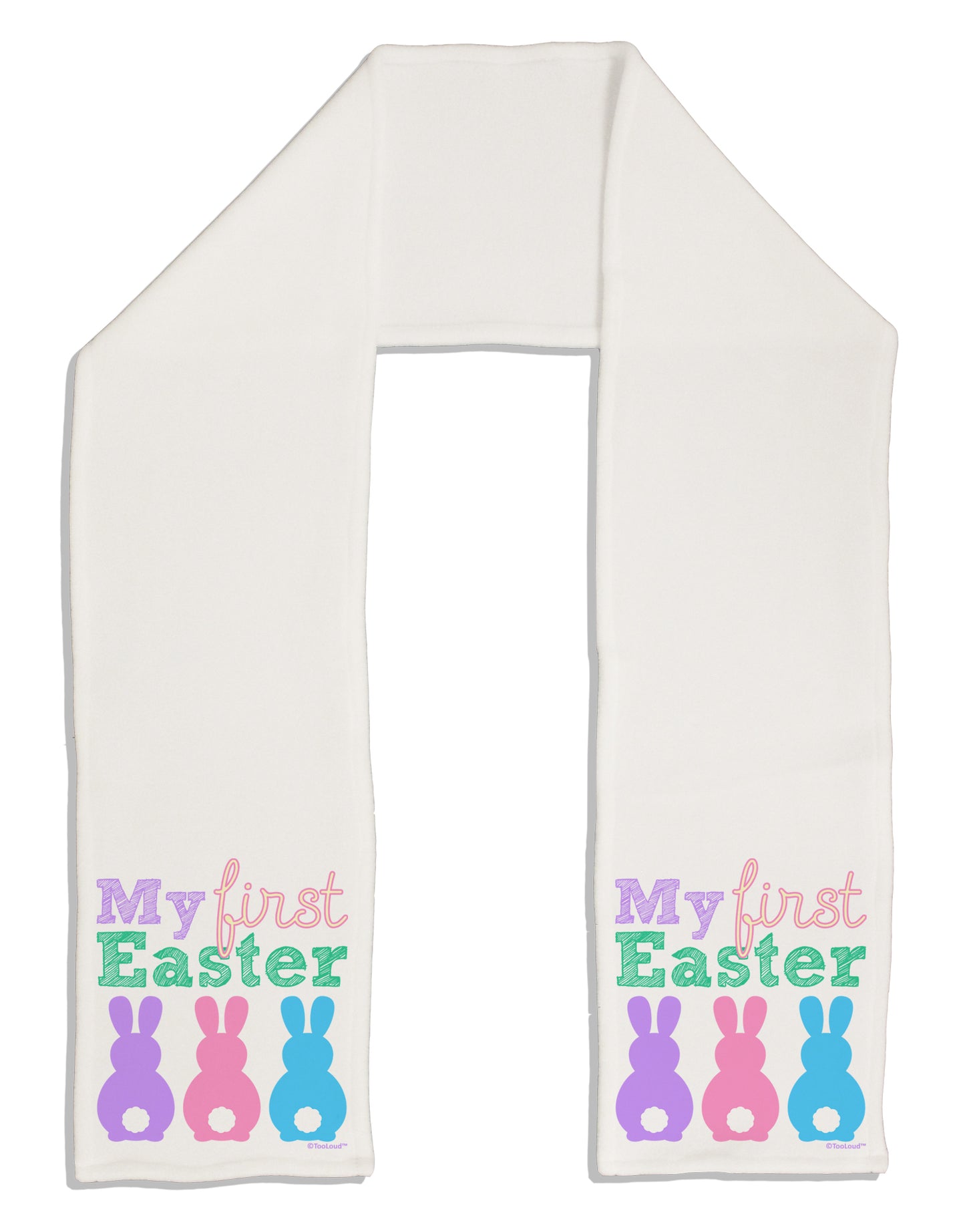 My First Easter - Three Bunnies Adult Fleece 64" Scarf by TooLoud-TooLoud-White-One-Size-Adult-Davson Sales