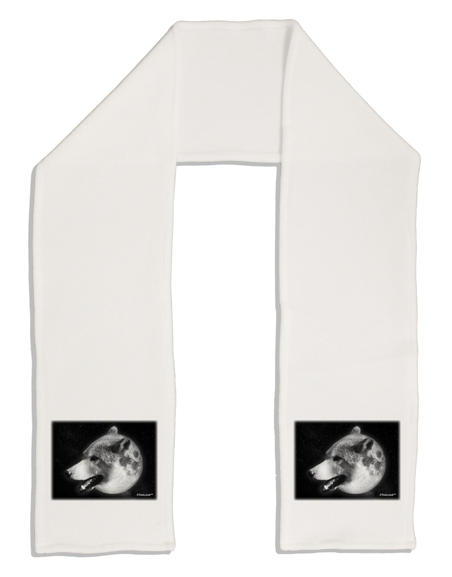 White Wolf Moon Adult Fleece 64" Scarf-TooLoud-White-One-Size-Adult-Davson Sales