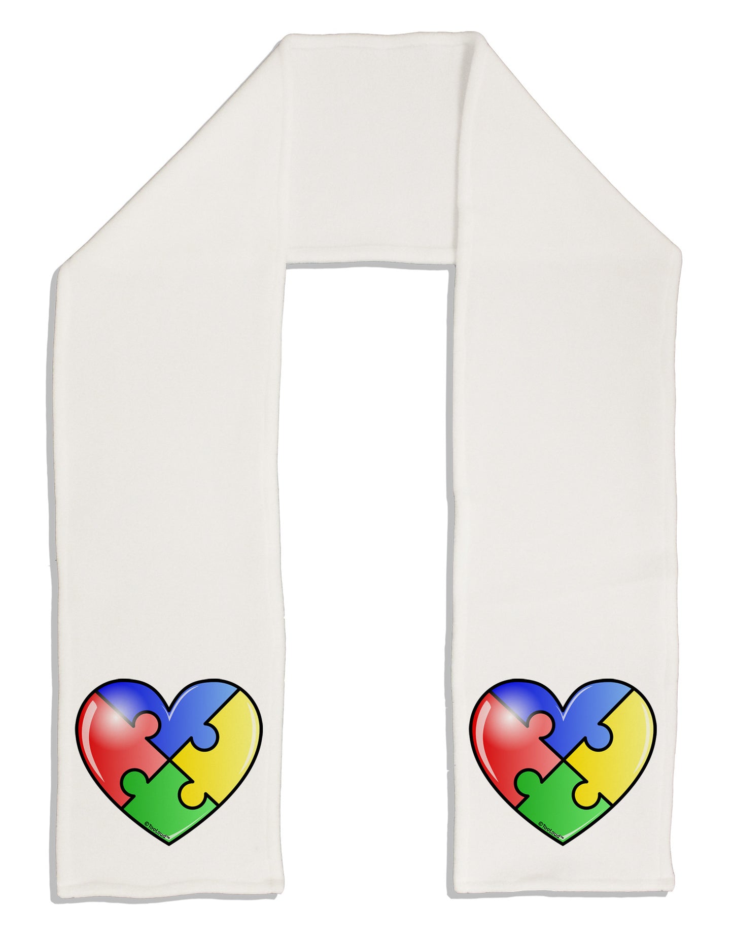 Big Puzzle Heart - Autism Awareness Adult Fleece 64" Scarf by TooLoud-TooLoud-White-One-Size-Adult-Davson Sales
