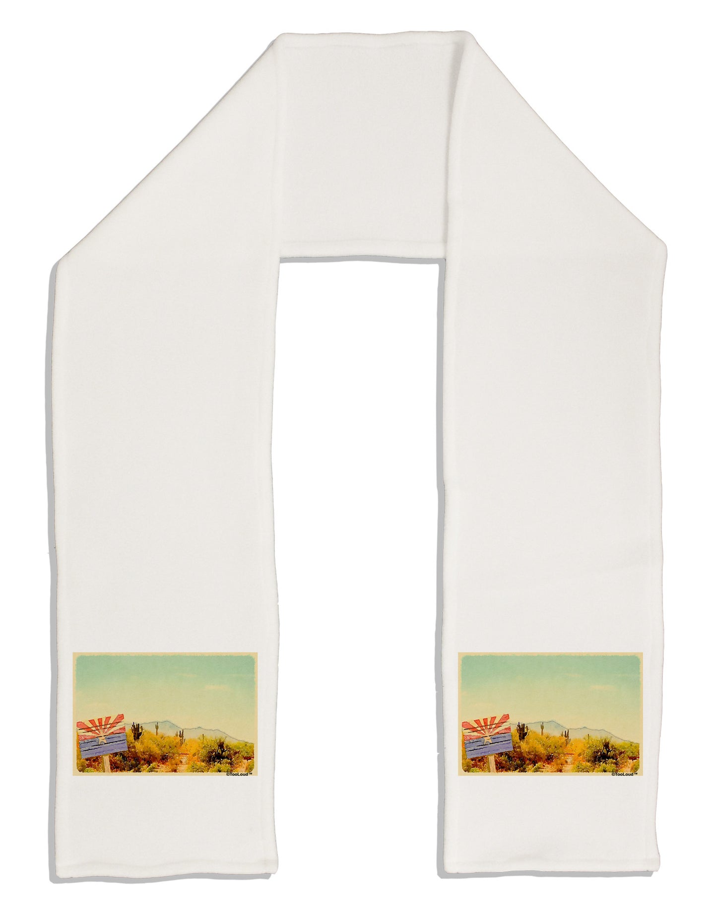 Arizona Scene Watercolor Adult Fleece 64" Scarf-TooLoud-White-One-Size-Adult-Davson Sales