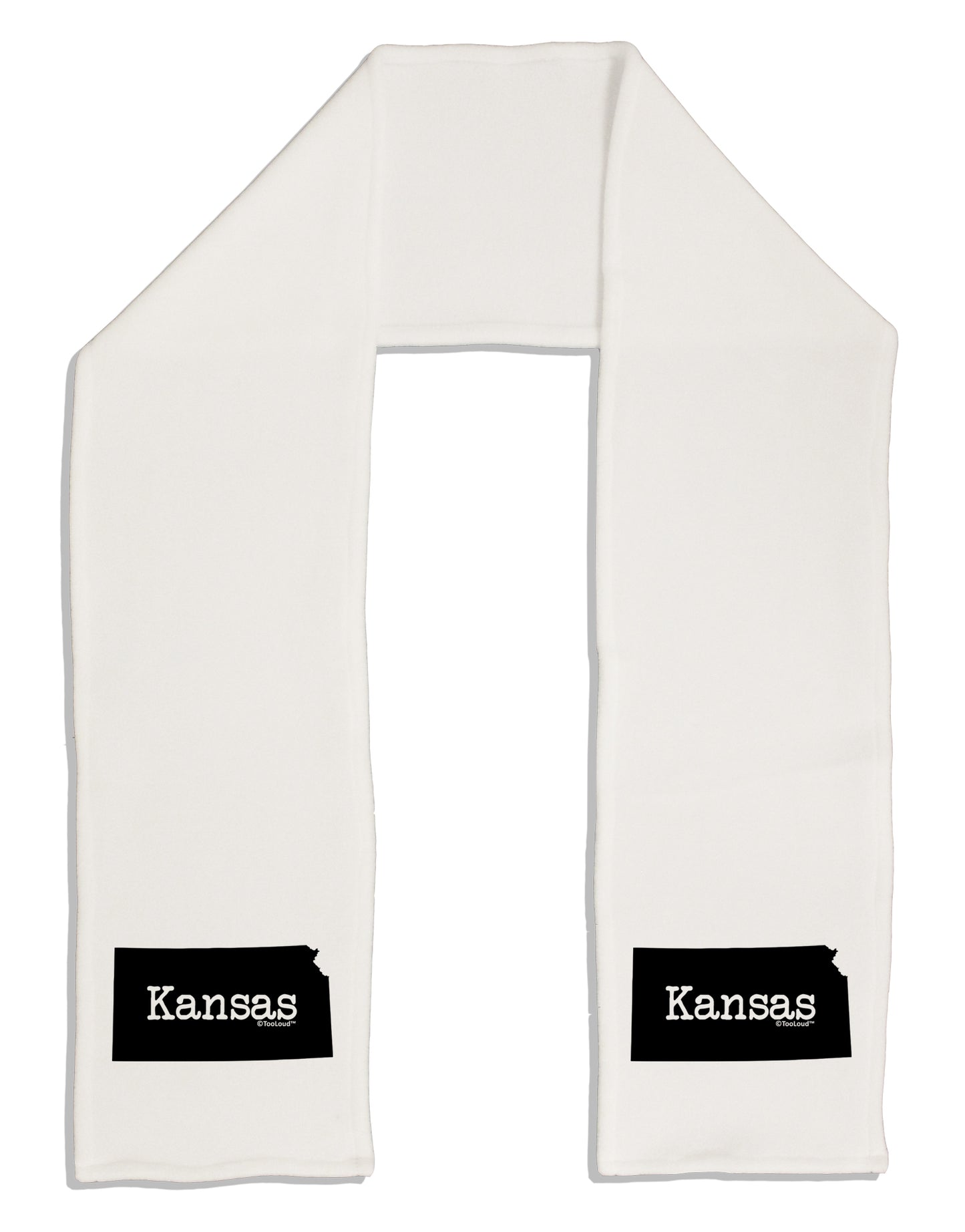 Kansas - United States Shape Adult Fleece 64" Scarf by TooLoud-TooLoud-White-One-Size-Adult-Davson Sales