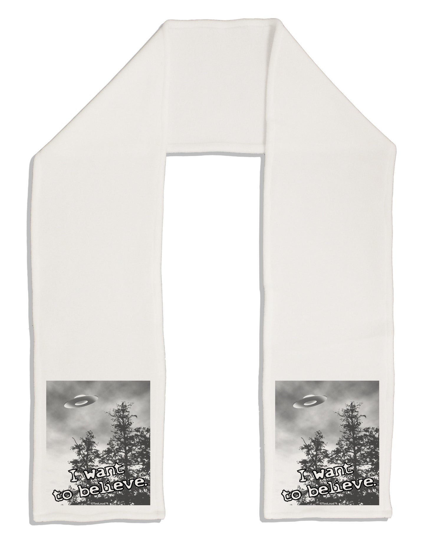 I Want to Believe - UFO Adult Fleece 64" Scarf by TooLoud-TooLoud-White-One-Size-Adult-Davson Sales