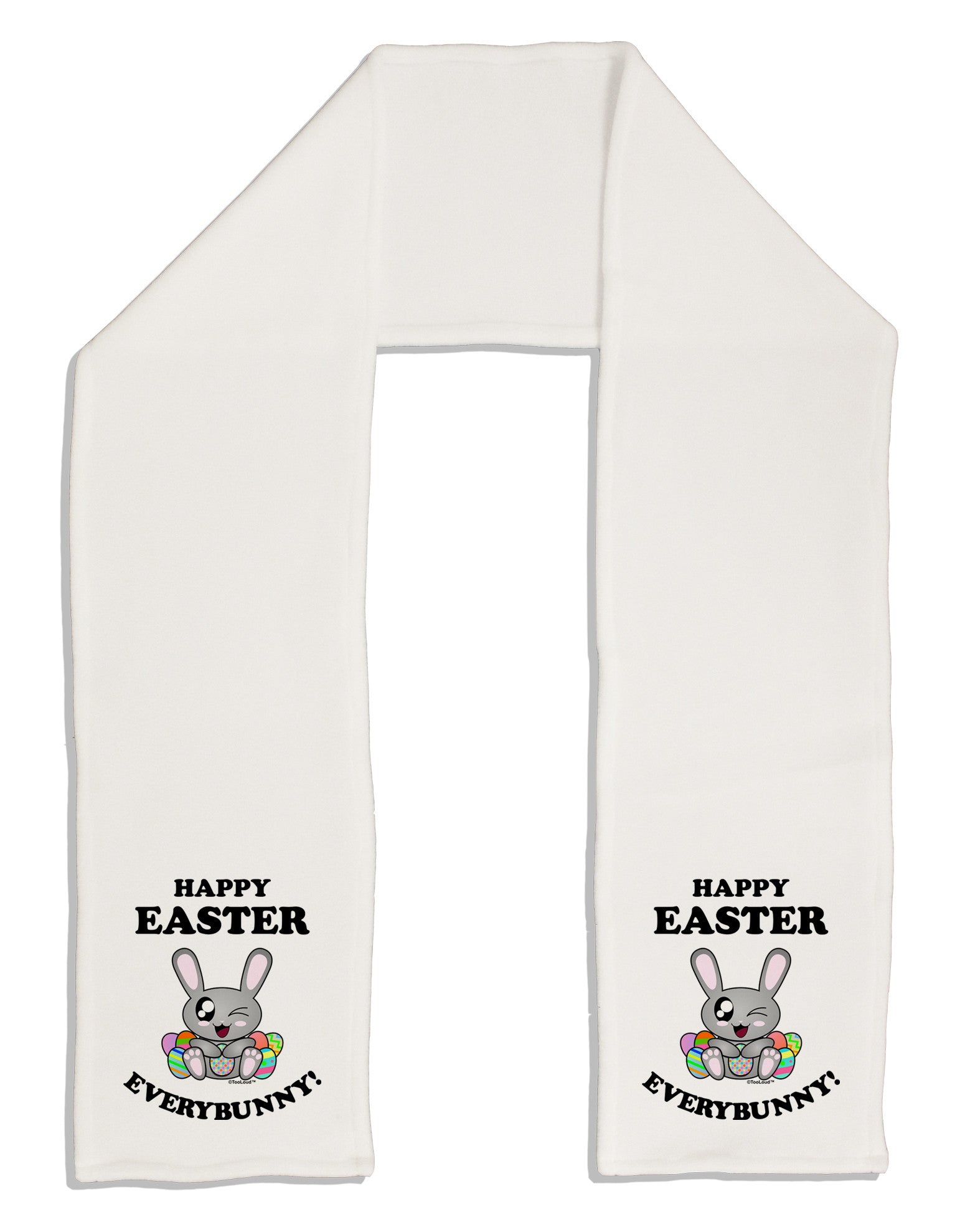 Happy Easter Everybunny Adult Fleece 64" Scarf-TooLoud-White-One-Size-Adult-Davson Sales