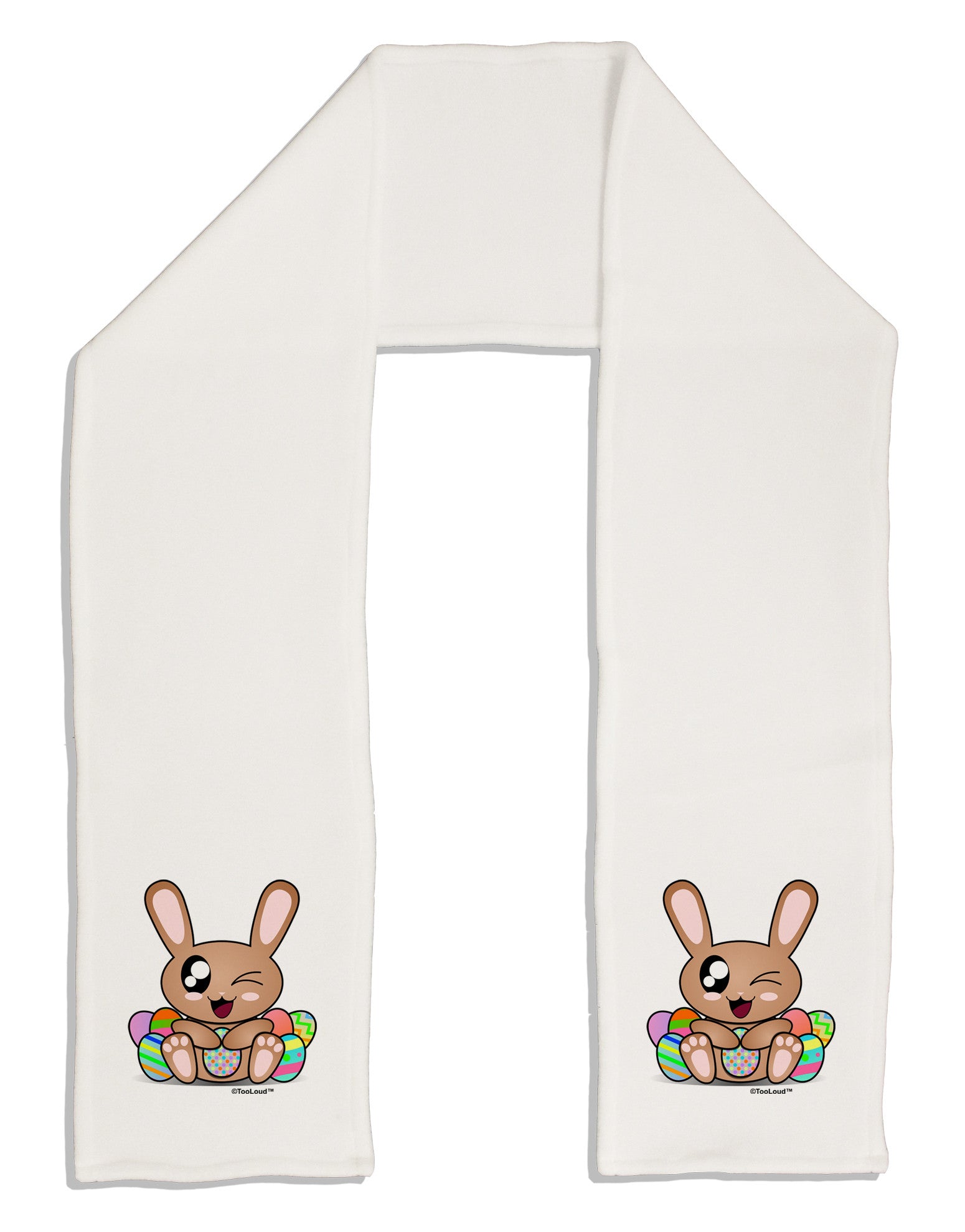Cute Bunny with Eggs Adult Fleece 64" Scarf-TooLoud-White-One-Size-Adult-Davson Sales