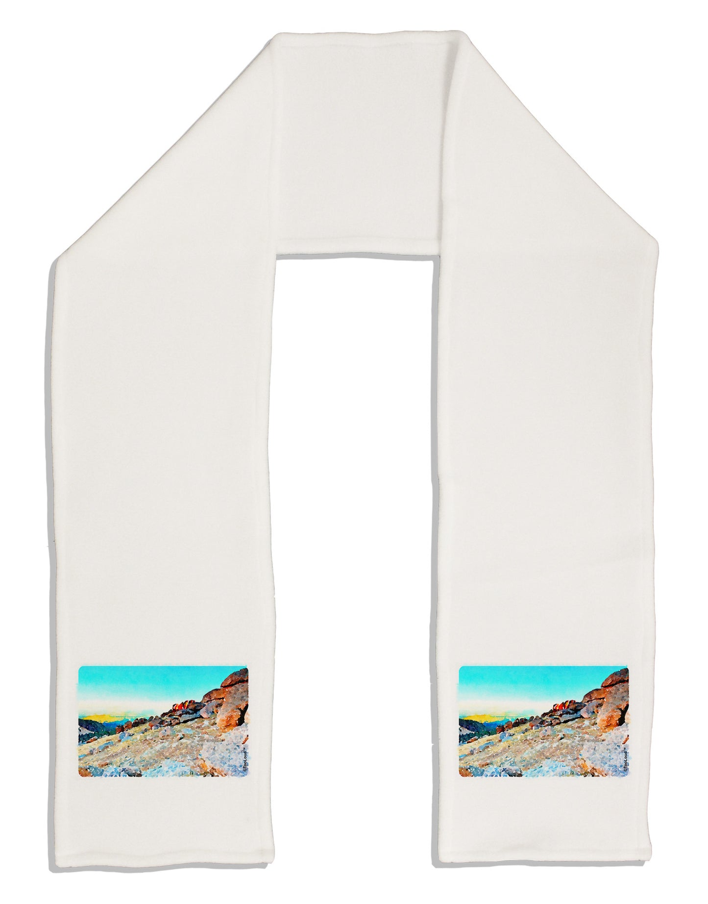 CO Rockies View Watercolor Adult Fleece 64" Scarf-TooLoud-White-One-Size-Adult-Davson Sales
