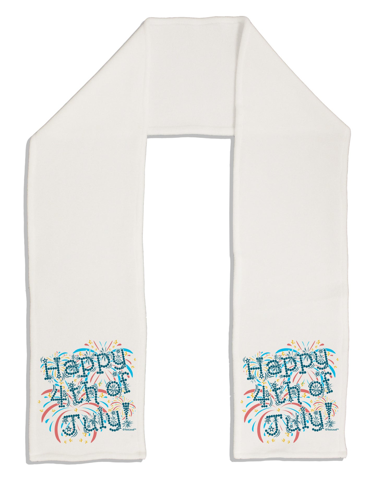 Happy 4th of July - Fireworks Design Adult Fleece 64" Scarf-TooLoud-White-One-Size-Adult-Davson Sales