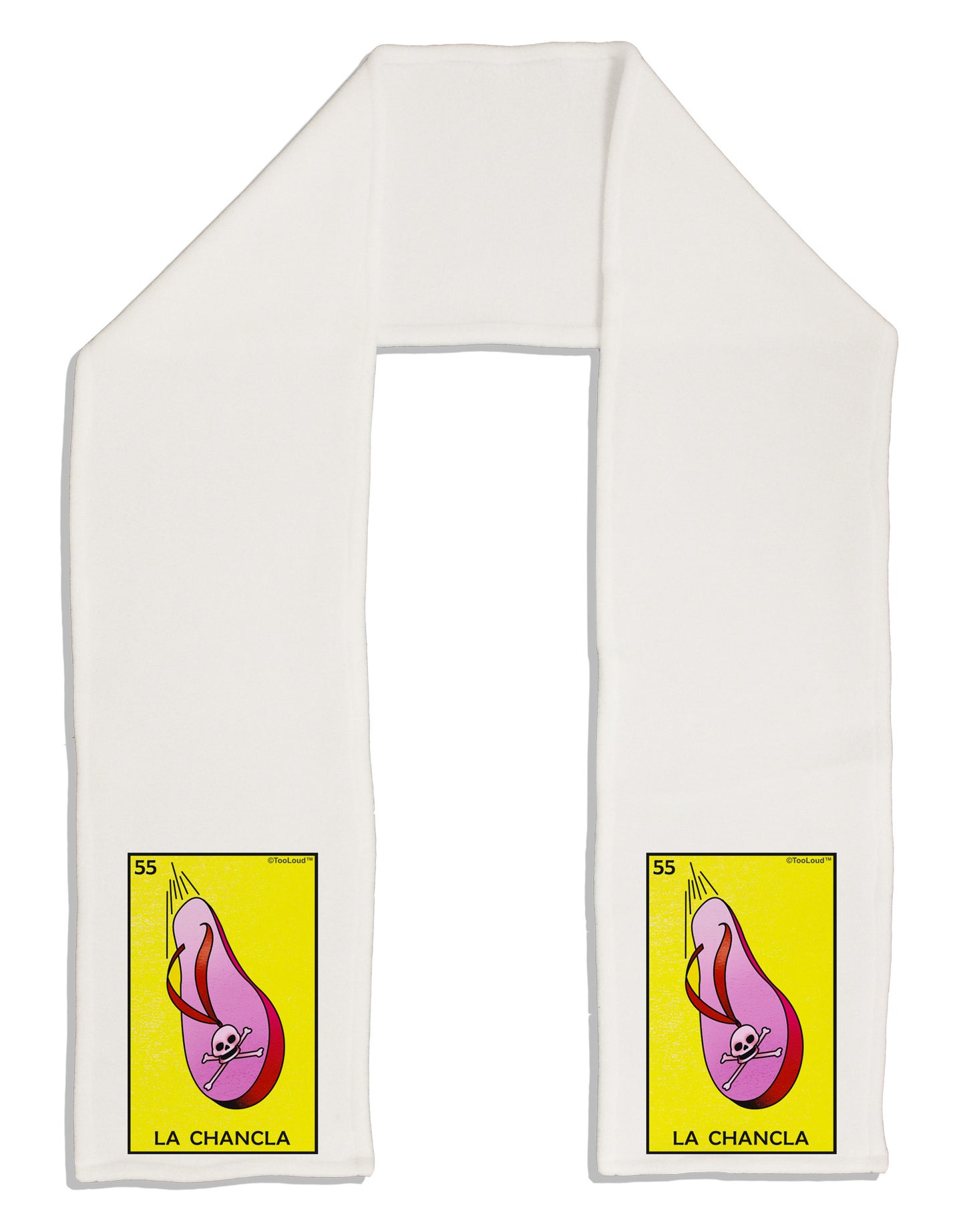 La Chancla Loteria Solid Adult Fleece 64" Scarf by-TooLoud-White-One-Size-Adult-Davson Sales