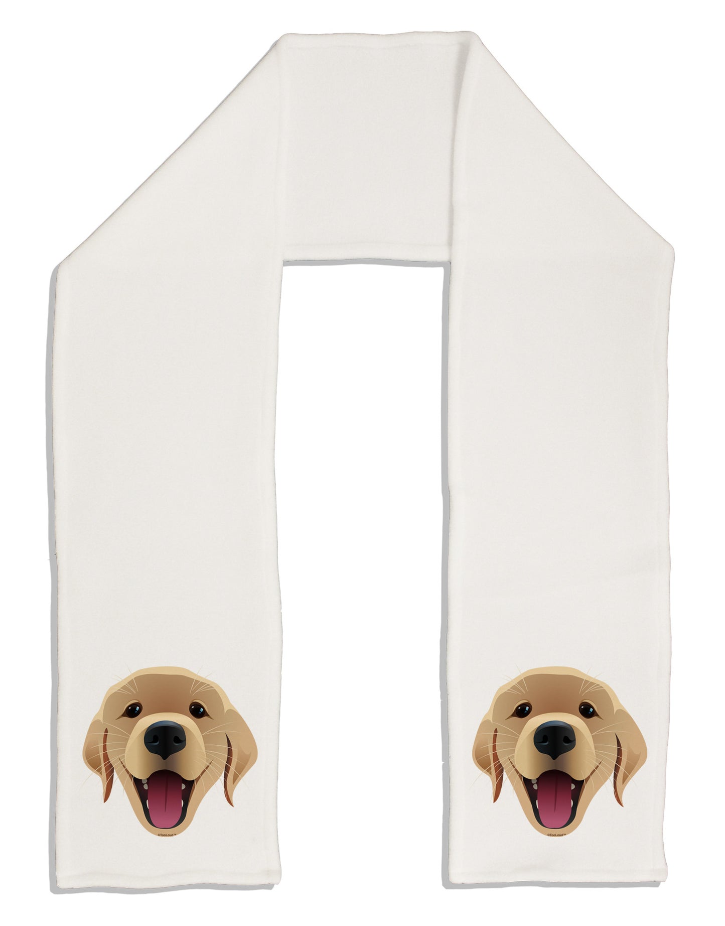 Cute Golden Retriever Puppy Face Adult Fleece 64" Scarf-TooLoud-White-One-Size-Adult-Davson Sales