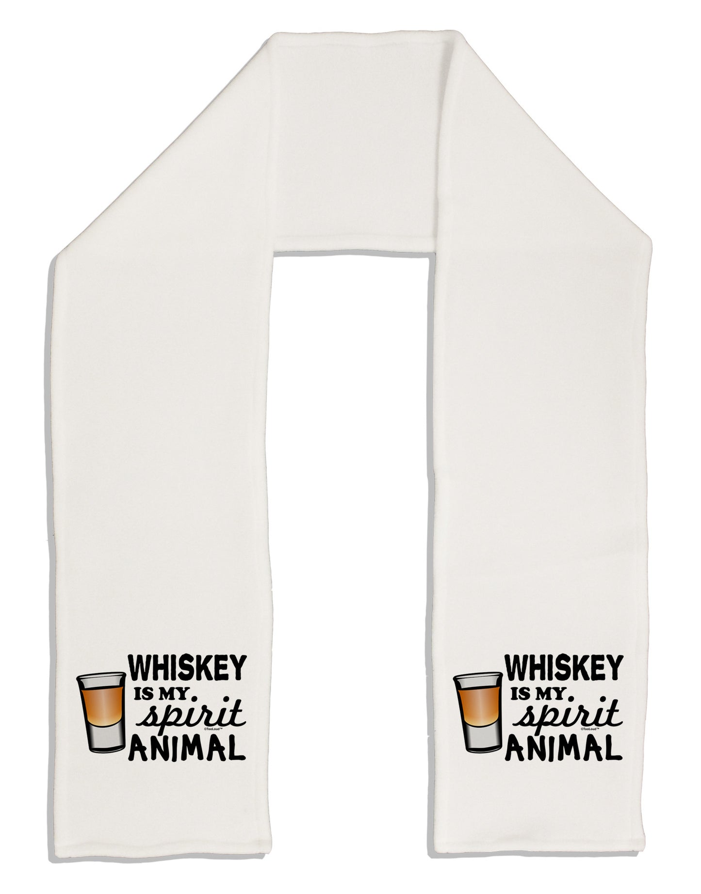 TooLoud Whiskey Is My Spirit Animal Adult Fleece 64" Scarf-TooLoud-White-One-Size-Adult-Davson Sales