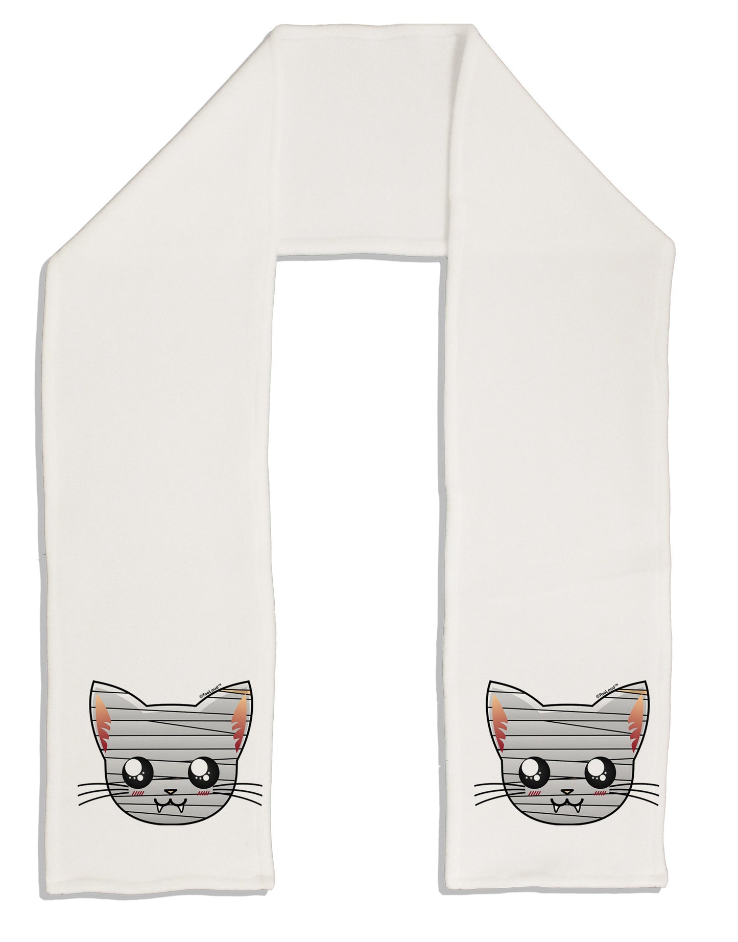 Mummy Kitty Adult Fleece 64" Scarf by TooLoud-TooLoud-White-One-Size-Adult-Davson Sales