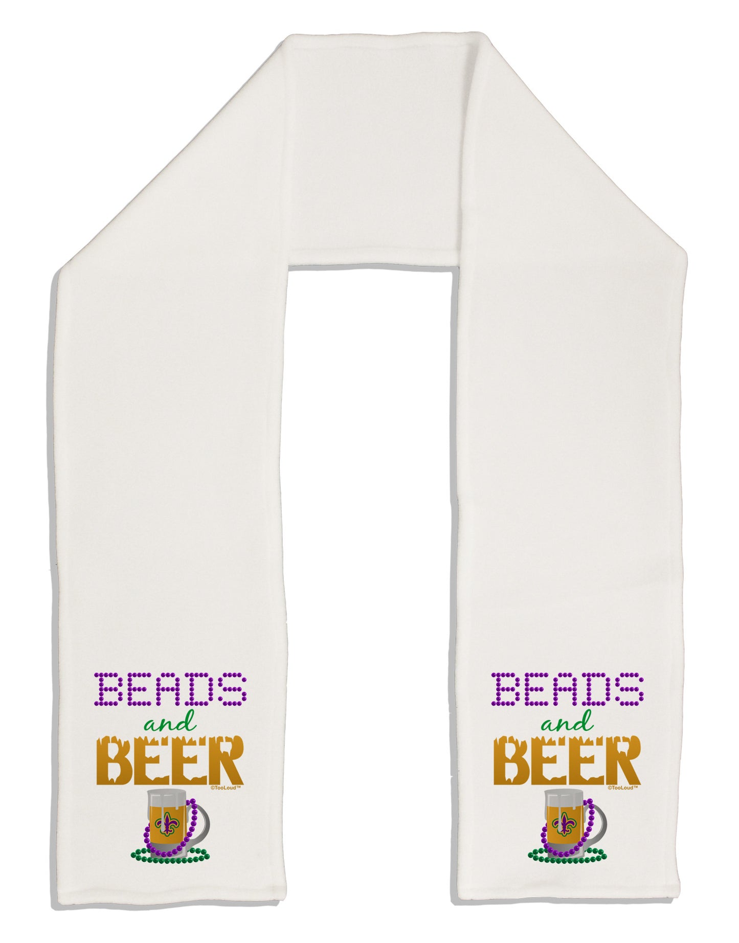Beads And Beer Adult Fleece 64" Scarf-TooLoud-White-One-Size-Adult-Davson Sales