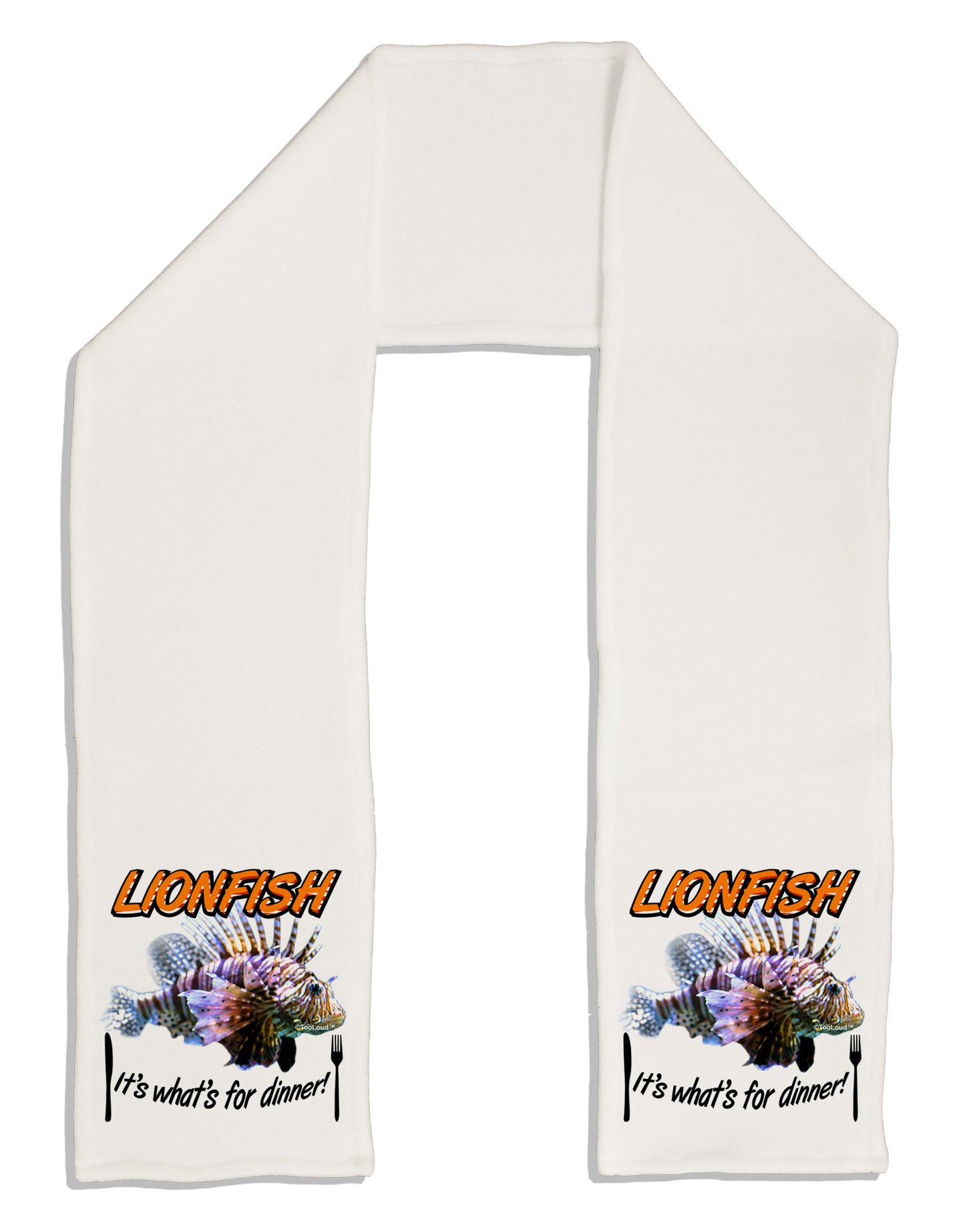 Lionfish - It's What's For Dinner Adult Fleece 64" Scarf-TooLoud-White-One-Size-Adult-Davson Sales